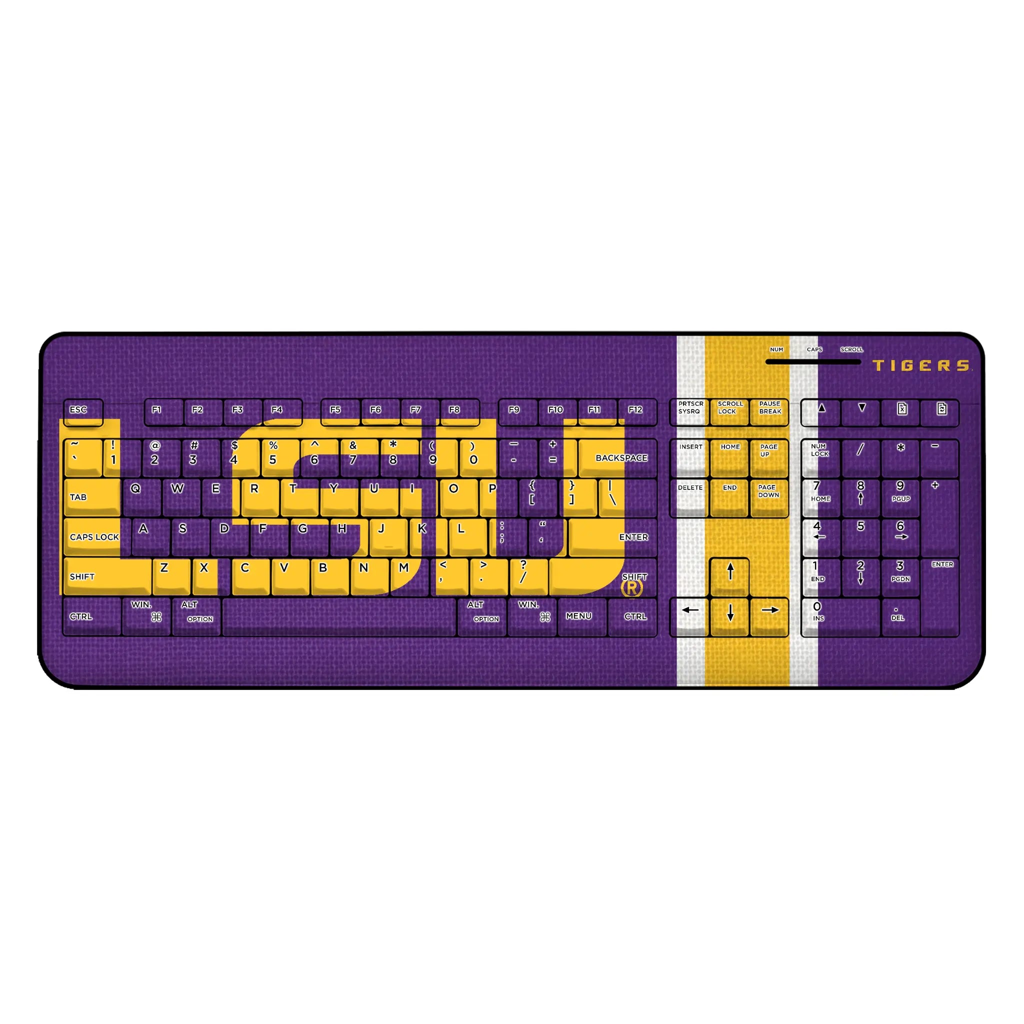 Louisiana State University Tigers Stripe Wireless USB Keyboard
