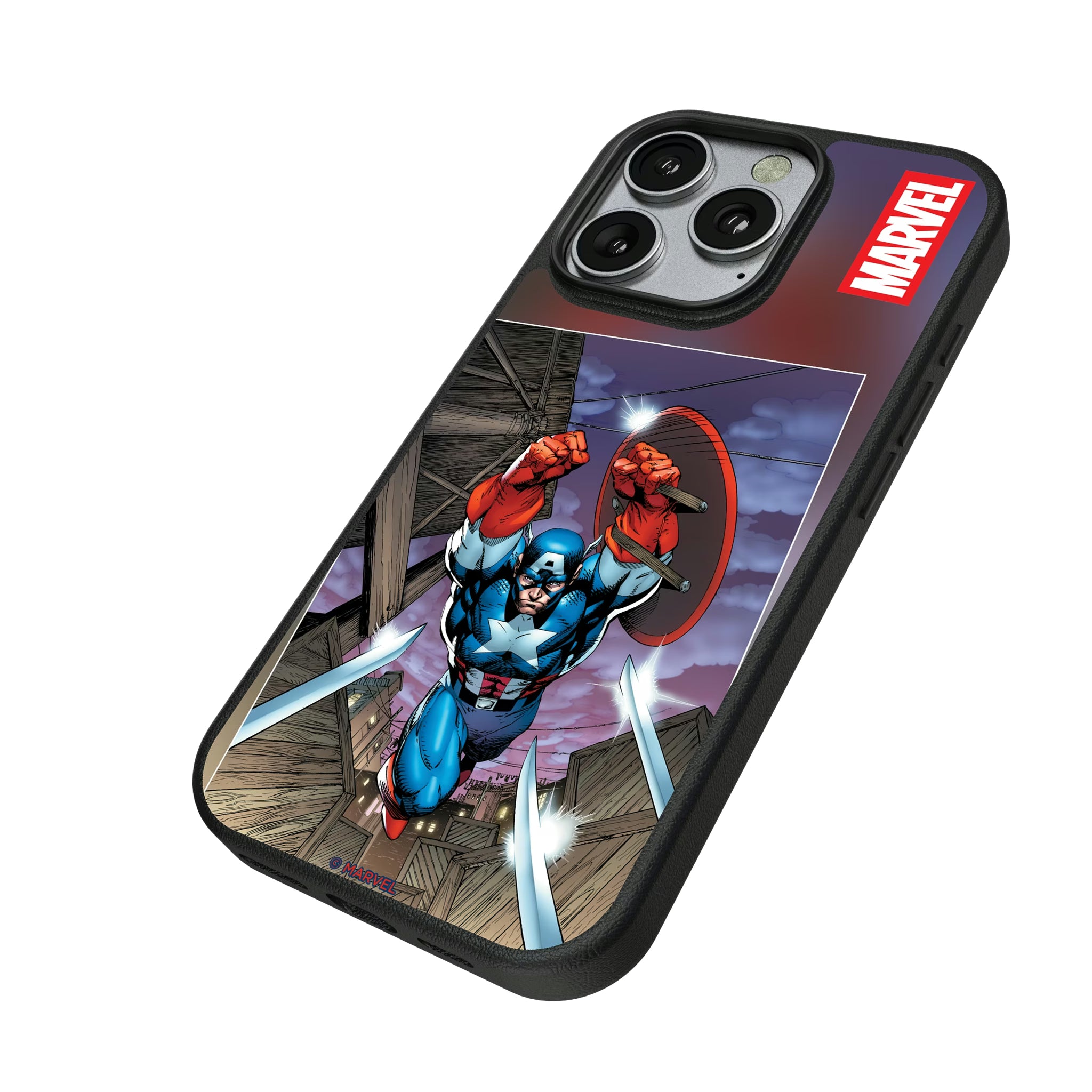 Marvel Avengers Captain America Cover Art iPhone MagSafe Compatible Phone Case for Apple iPhone - Isometric View