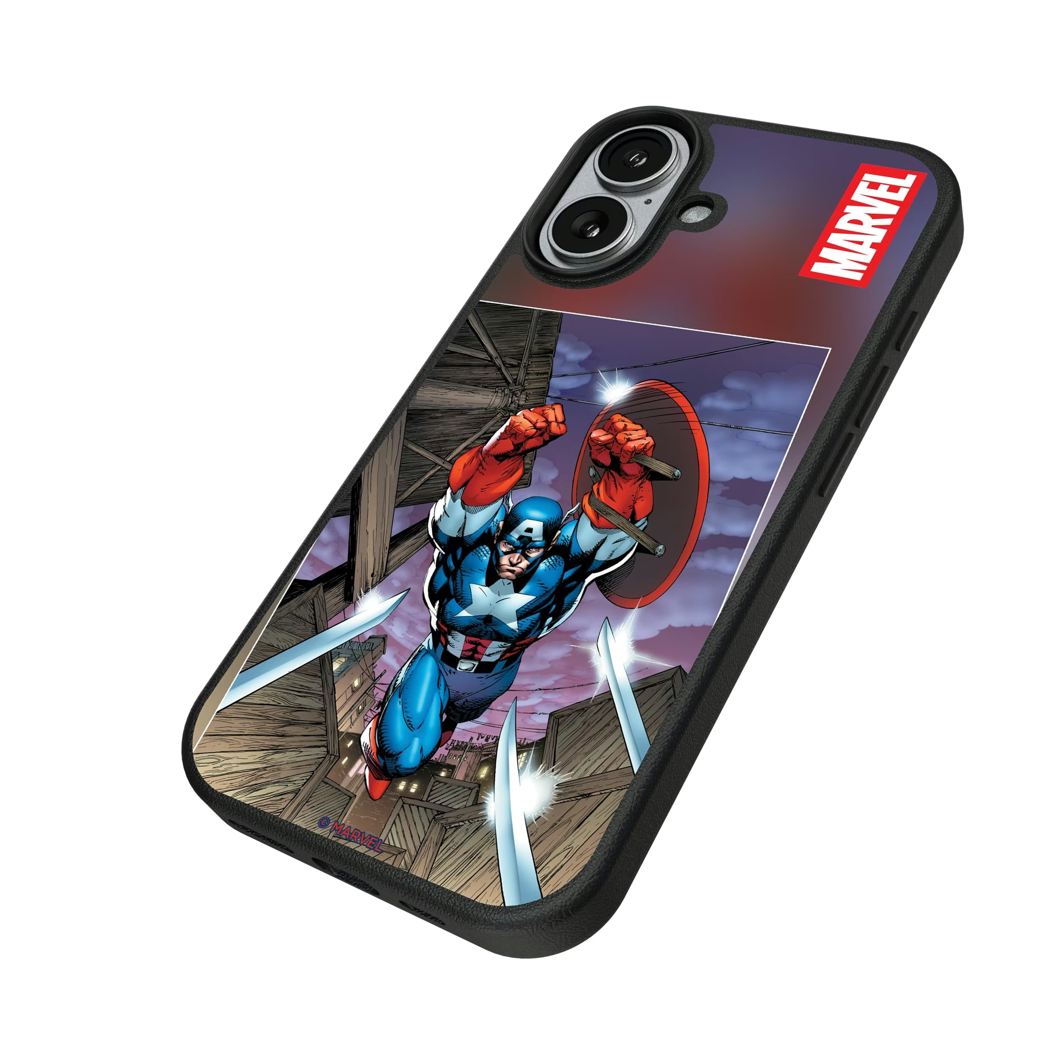 Marvel Avengers Captain America Cover Art iPhone MagSafe Compatible Phone Case for Apple iPhone - Isometric View#Device_iPhone 17