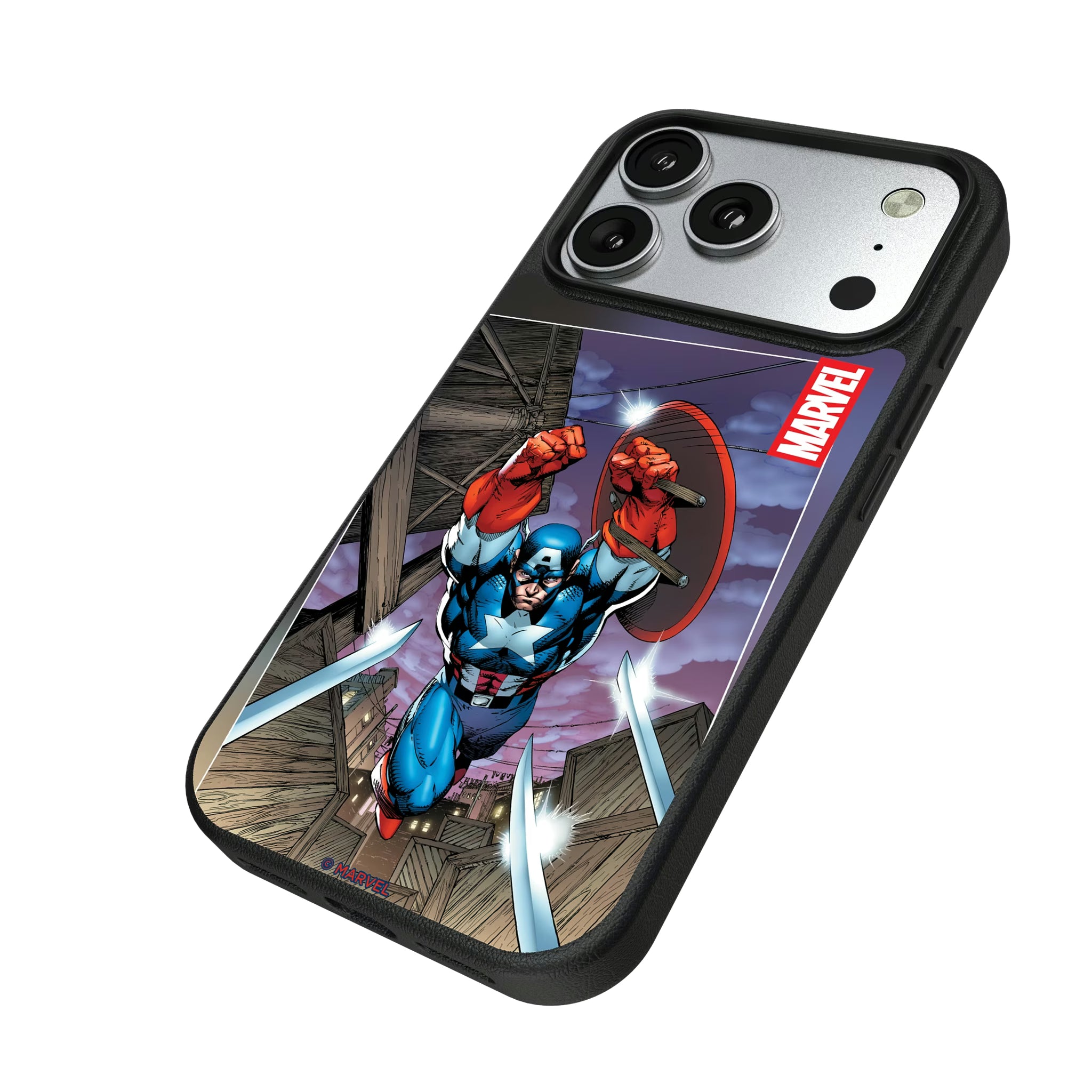 Marvel Avengers Captain America Cover Art iPhone MagSafe Compatible Phone Case for Apple iPhone - Isometric View#Device_iPhone 17 Pro