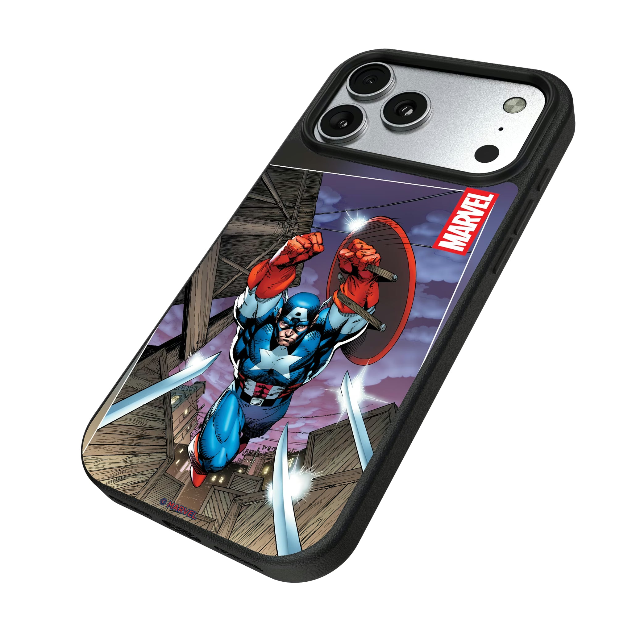Marvel Avengers Captain America Cover Art iPhone MagSafe Compatible Phone Case for Apple iPhone - Isometric View#Device_iPhone 17 Pro Max