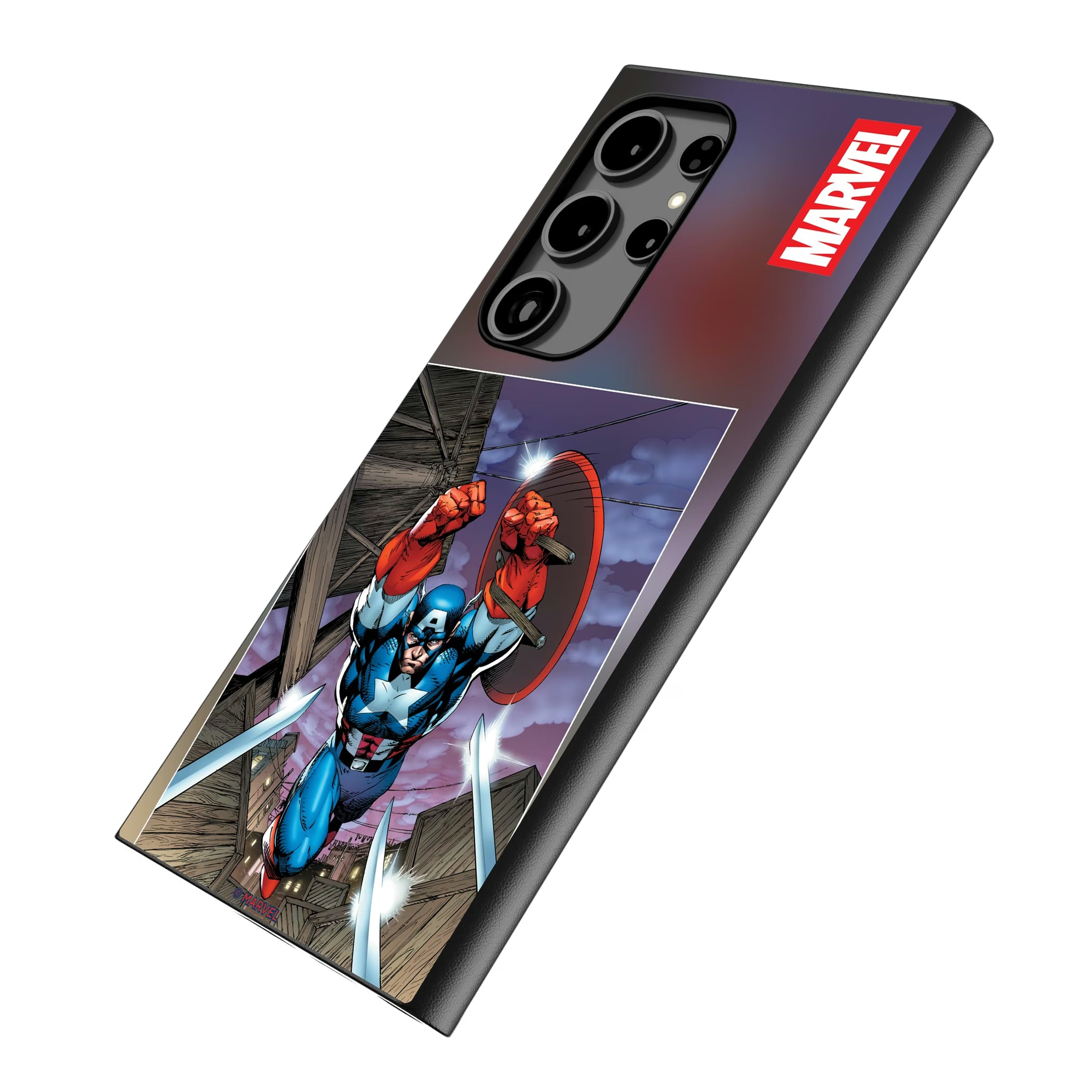 Marvel Avengers Captain America Cover Art Galaxy MagSafe Compatible Phone Case for Samsung Galaxy - Isometric View