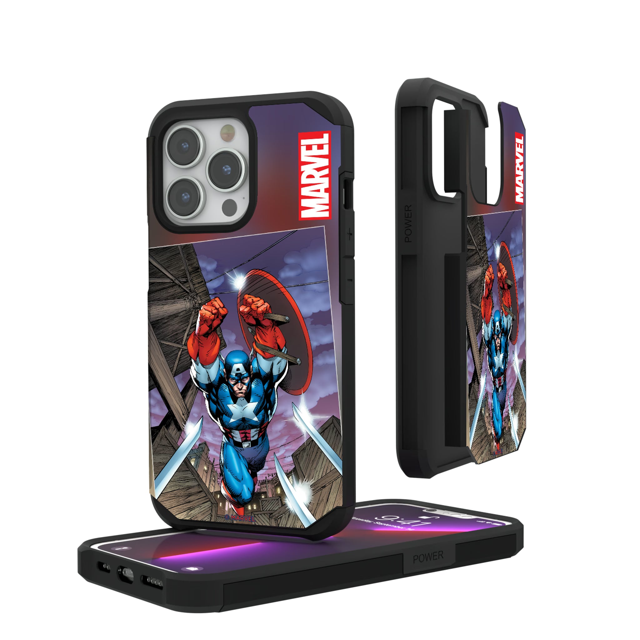 Marvel Avengers Captain America Cover Art iPhone Rugged Phone Case for Apple iPhone#Device_iPhone 13 Pro