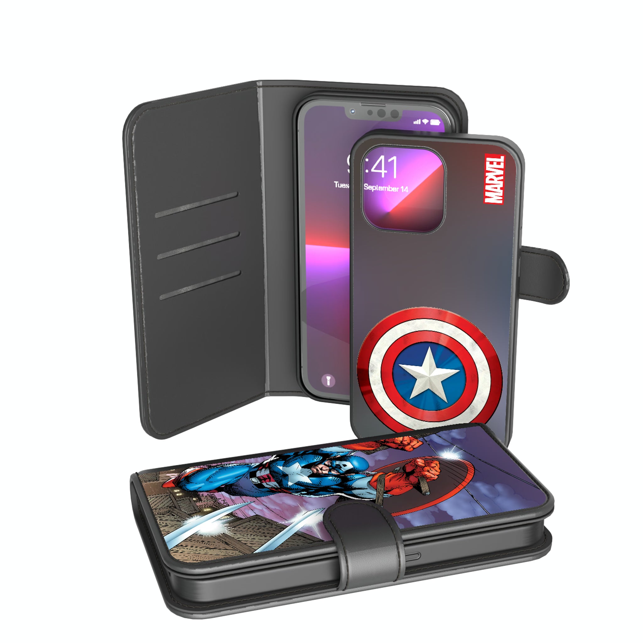 Marvel Avengers Captain America Cover Art iPhone Wallet Phone Case for Apple iPhone
