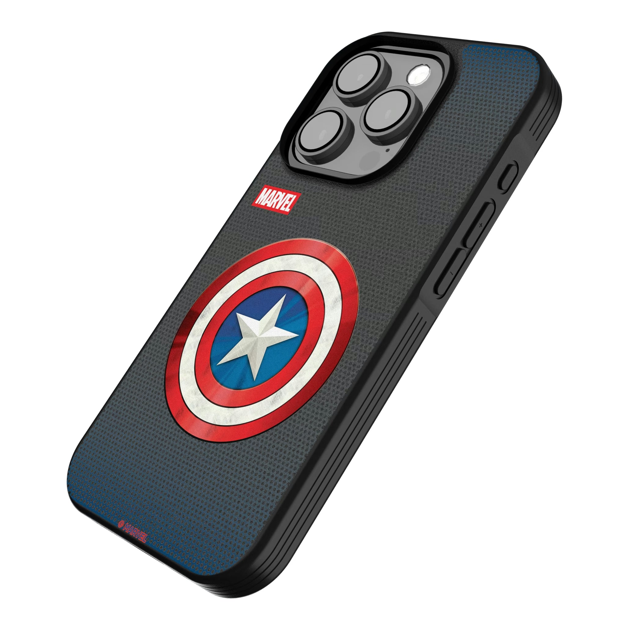 Marvel Avengers Captain America Grid iPhone Bump Phone Case for Apple iPhone - Isometric View