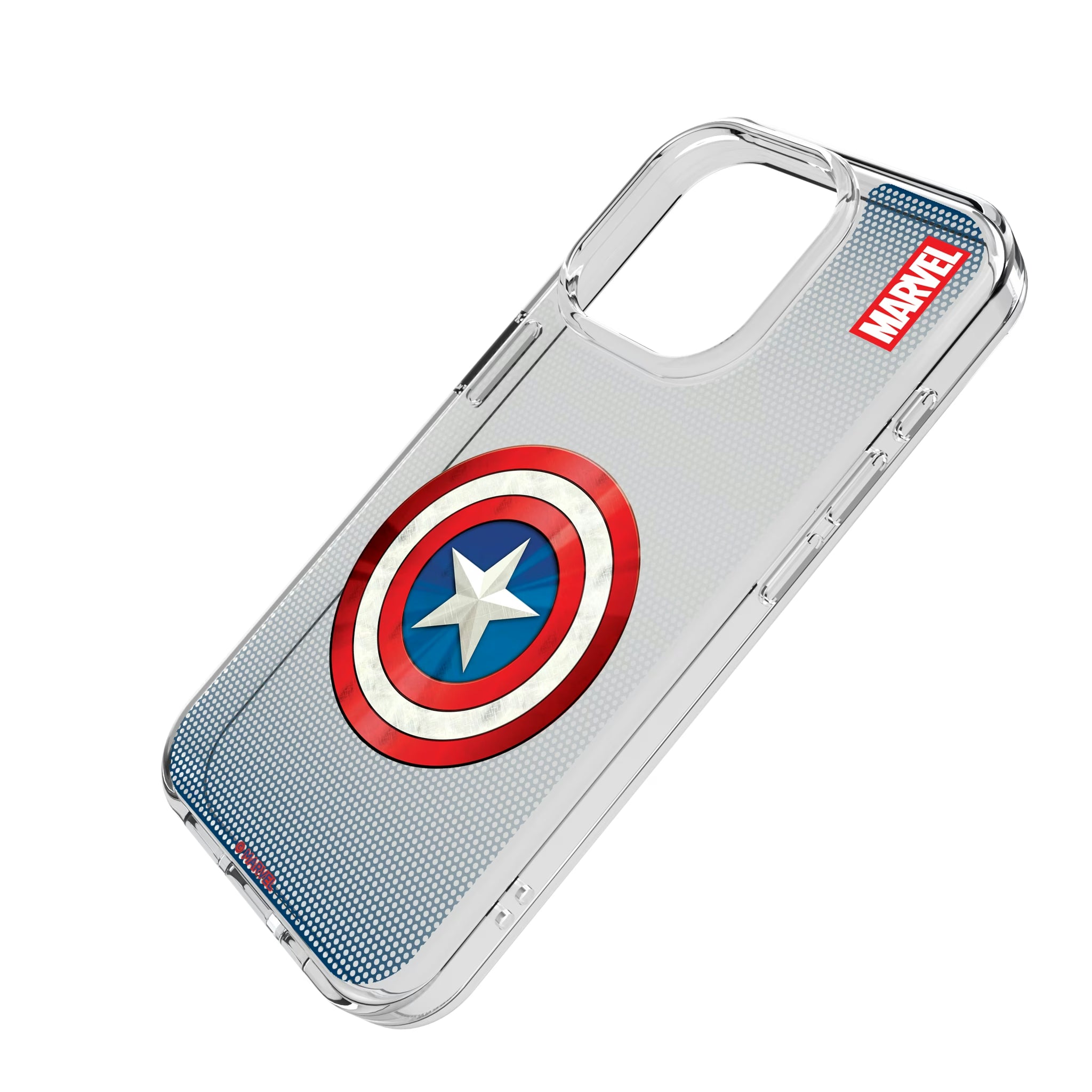 Marvel Avengers Captain America Grid iPhone Clear Phone Case for Apple iPhone - Isometric View