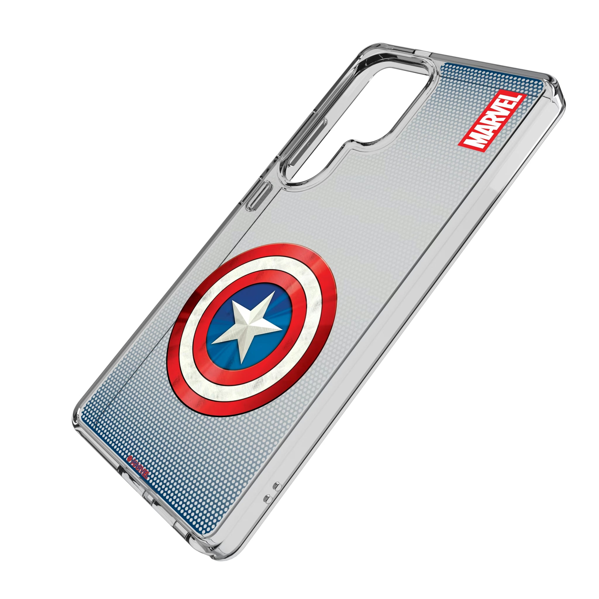 Marvel Avengers Captain America Grid Galaxy Clear Phone Case for Samsung Galaxy - Isometric View