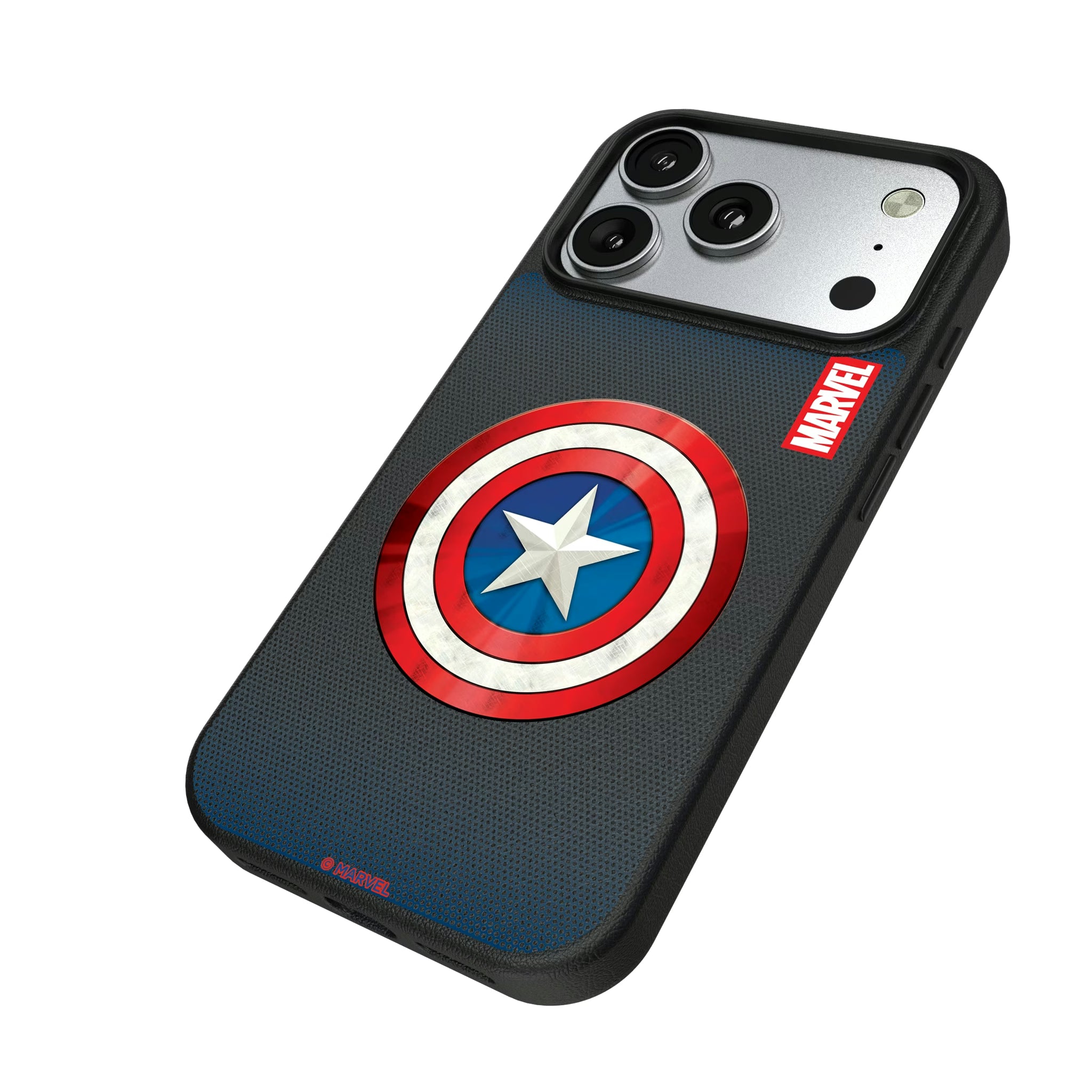 Marvel Avengers Captain America Grid iPhone MagSafe Compatible Phone Case for Apple iPhone - Isometric View#Device_iPhone 17 Pro