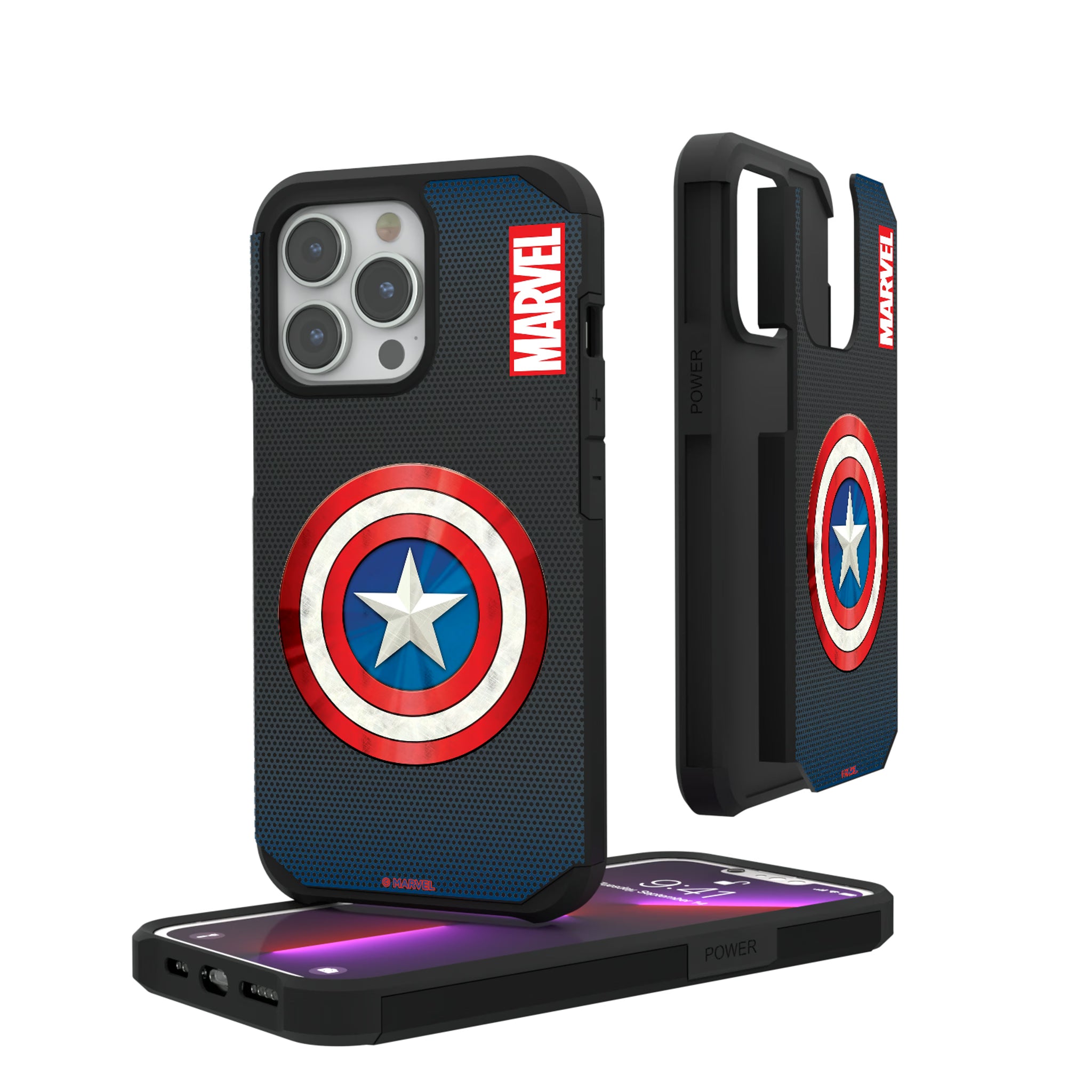 Marvel Avengers Captain America Grid iPhone Rugged Phone Case for Apple iPhone#Device_iPhone 13 Pro