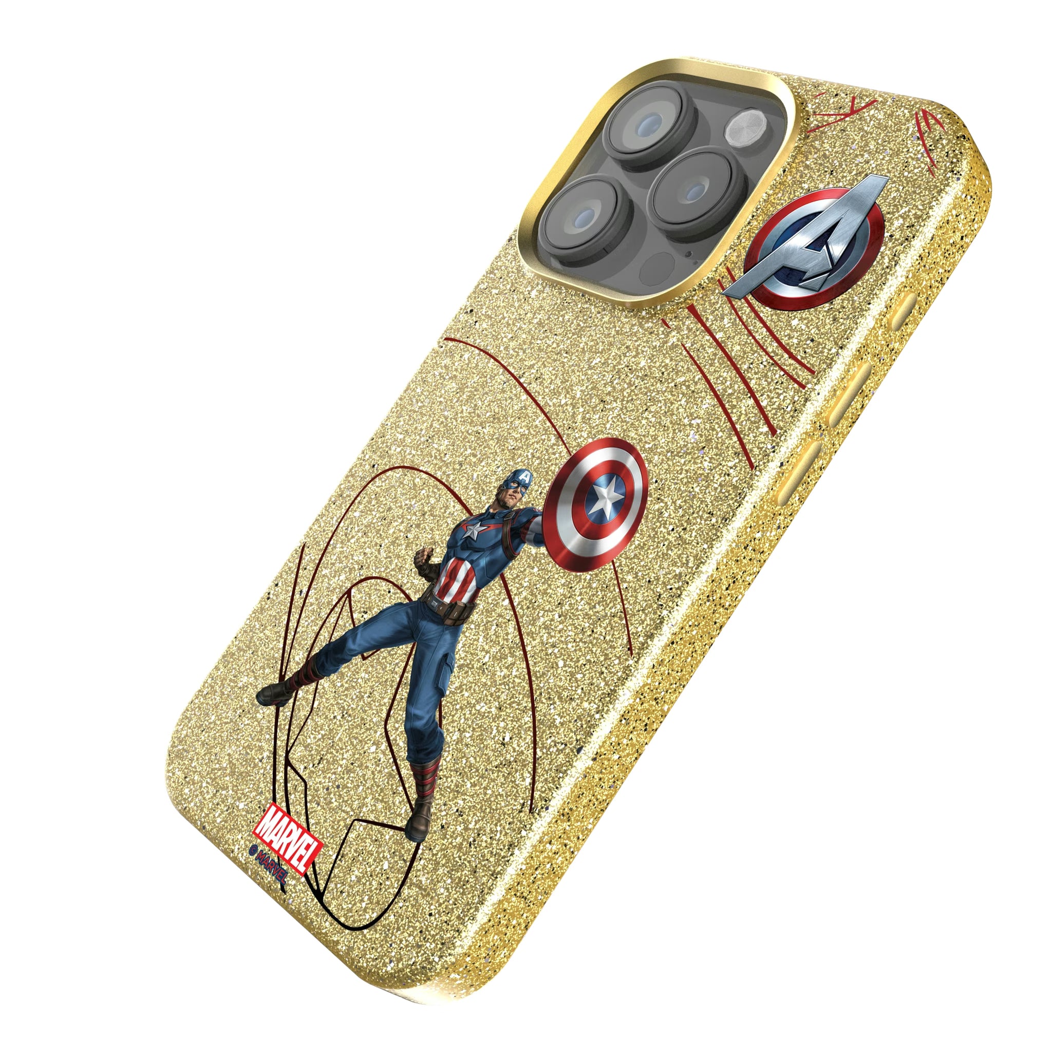 Marvel Avengers Captain America MechLine iPhone Bling Phone Case for Apple iPhone - Isometric View