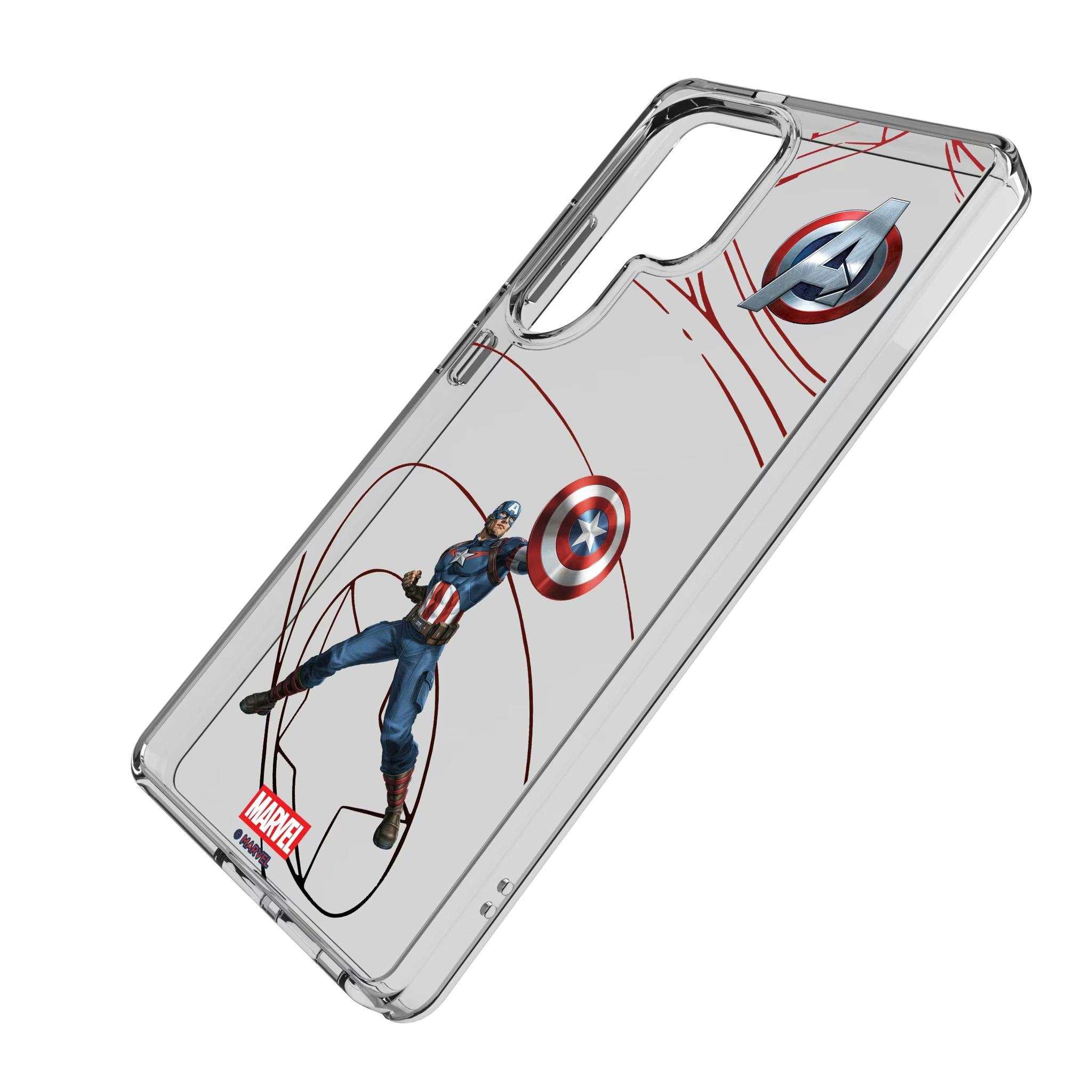 Marvel Avengers Captain America MechLine Galaxy Clear Phone Case for Samsung Galaxy - Isometric View