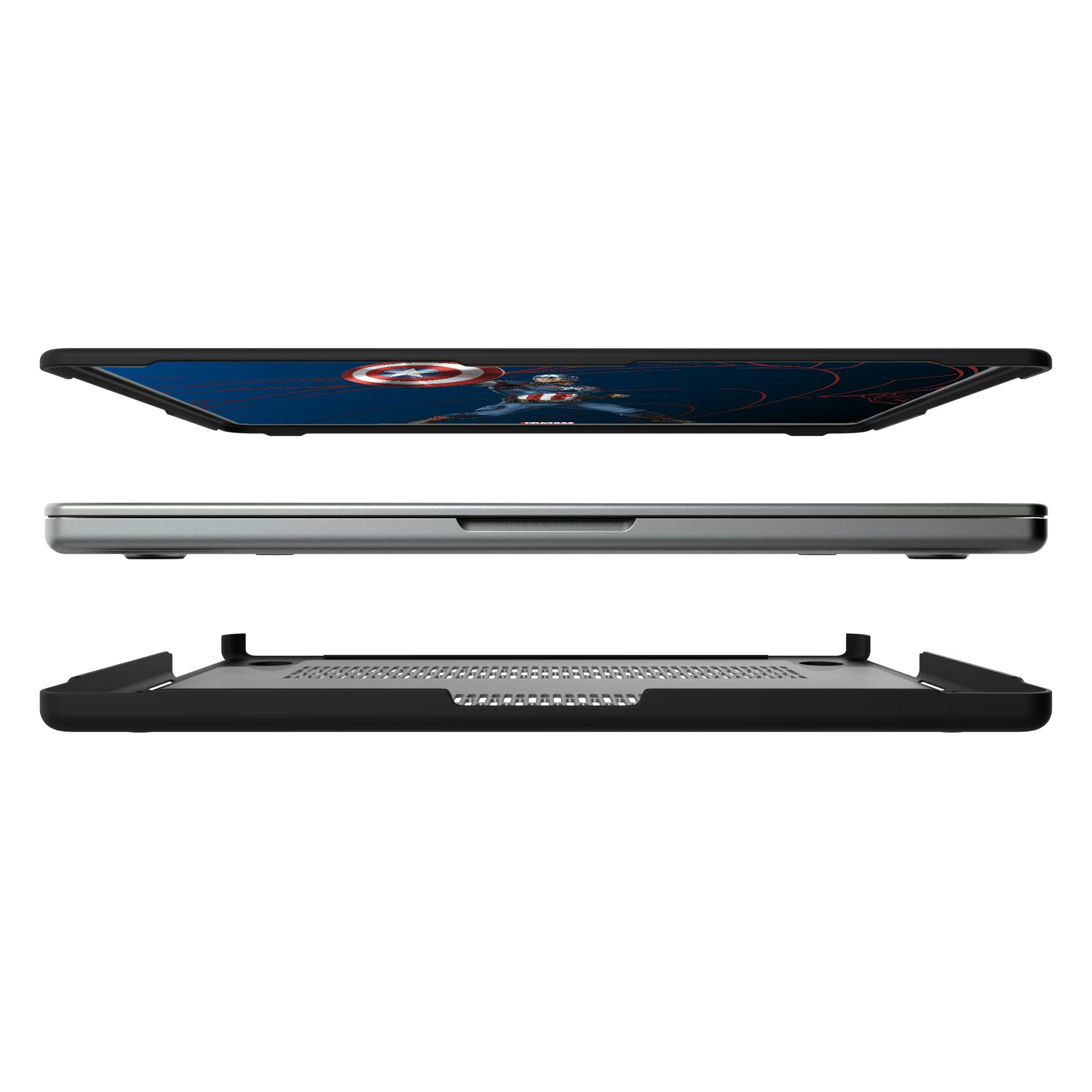 Marvel Avengers Captain America MechLine MacBook Laptop Case for Apple MacBook#Device_MacBook Pro (14-inch, 2021) / MacBook Pro (14-inch, 2023) / MacBook Pro (14-inch, 2024)