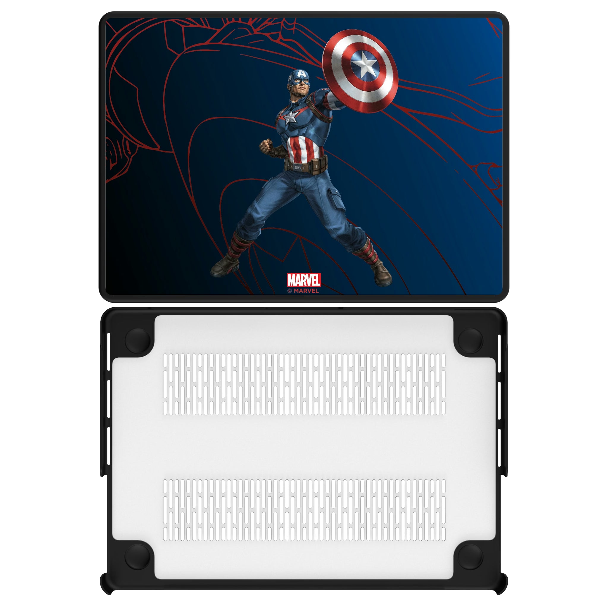 Marvel Avengers Captain America MechLine MacBook Laptop Case for Apple MacBook#Device_MacBook Pro (14-inch, 2021) / MacBook Pro (14-inch, 2023) / MacBook Pro (14-inch, 2024)