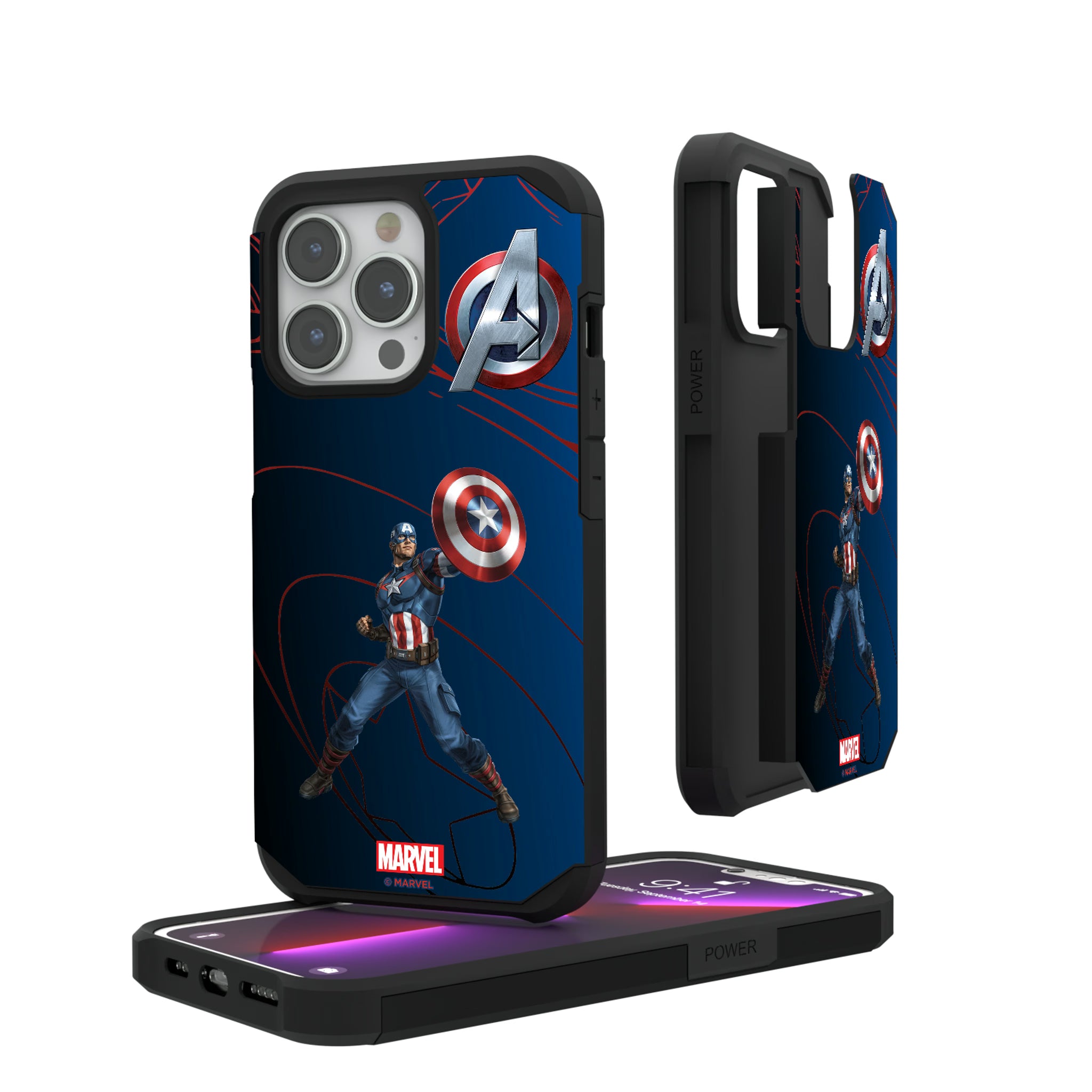 Marvel Avengers Captain America MechLine iPhone Rugged Phone Case for Apple iPhone#Device_iPhone 13 Pro