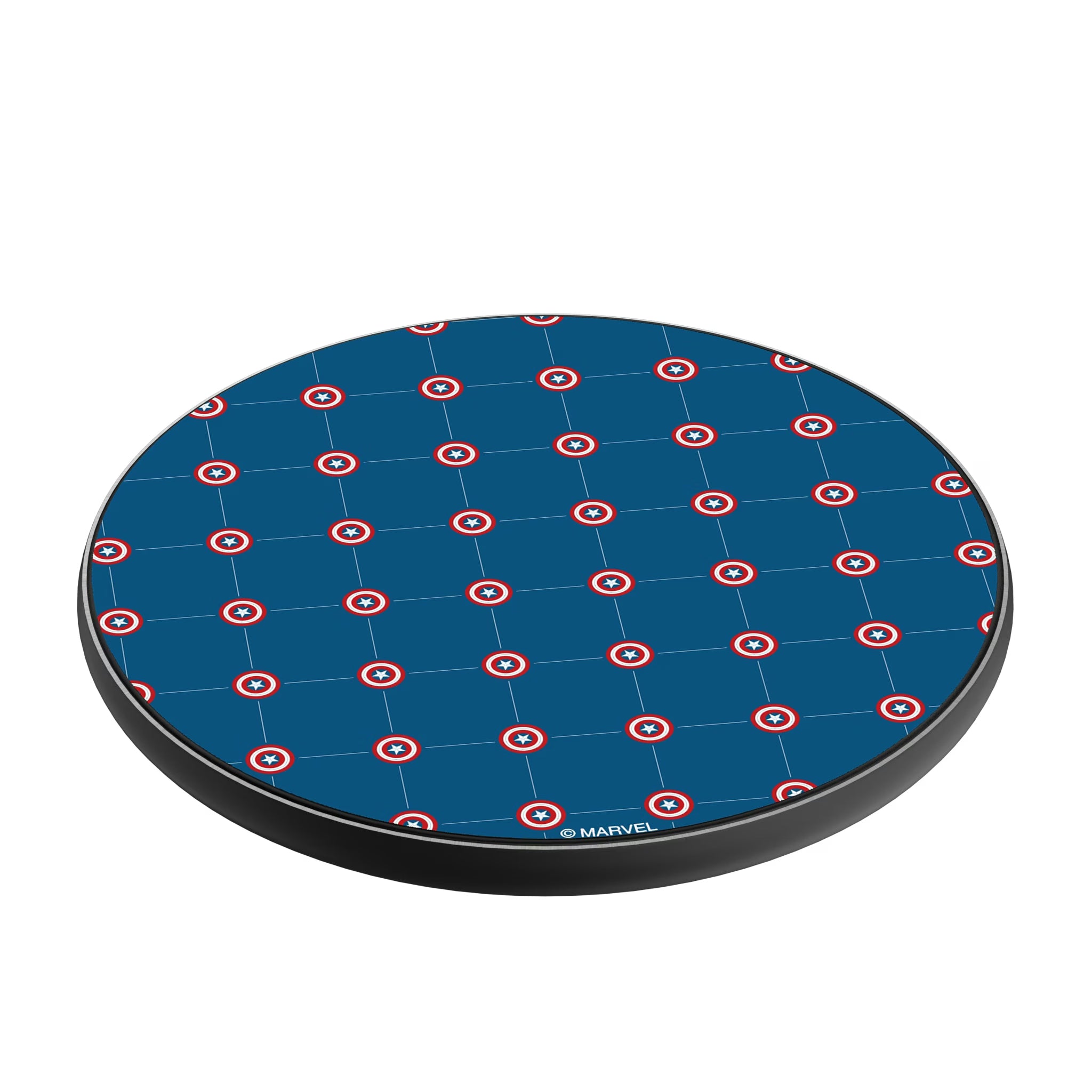 Marvel Avengers Captain America Pattern 15-Watt Wireless Charger - Isometric View