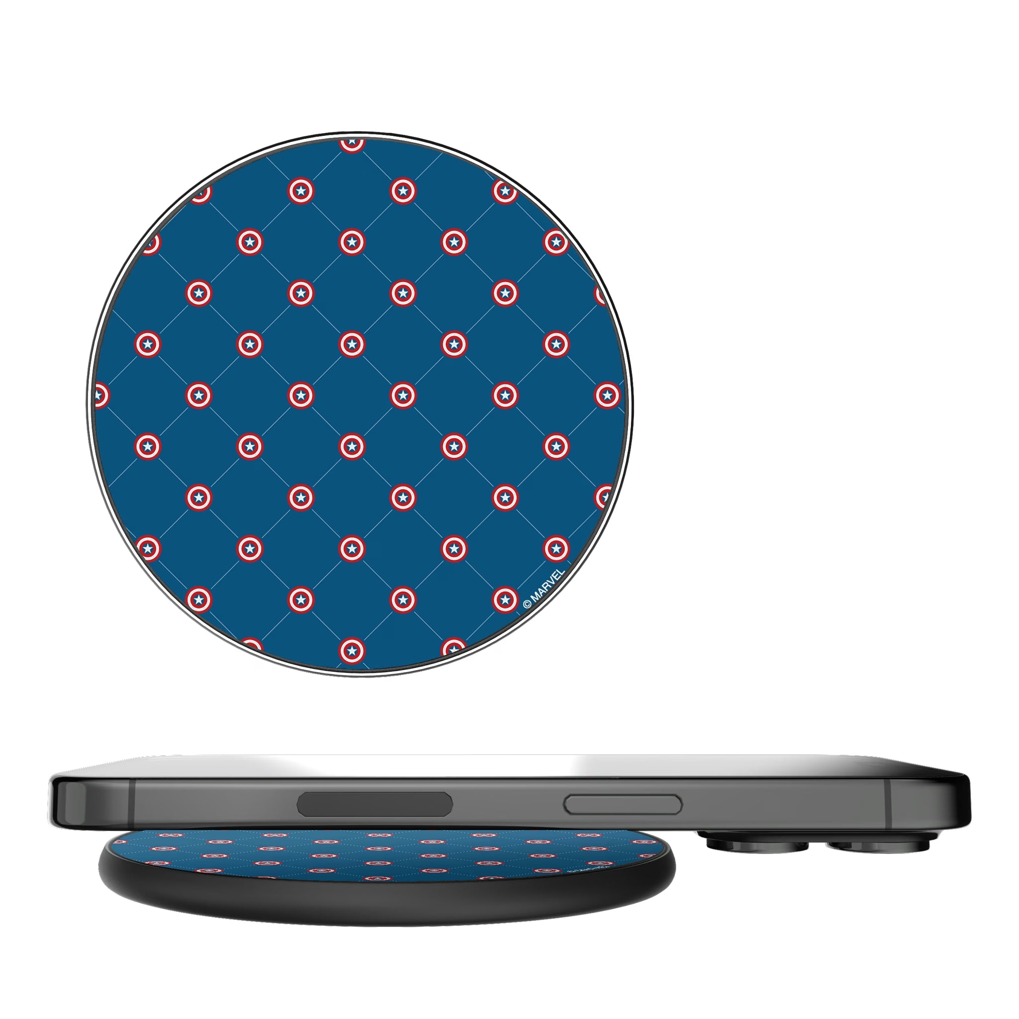 Marvel Avengers Captain America Pattern 15-Watt Wireless Charger
