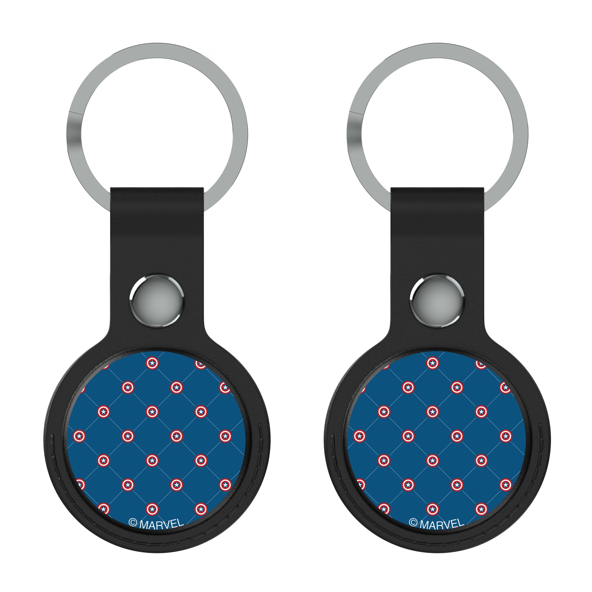 Marvel Avengers Captain America Pattern AirTag Black Airtag Holder 2-Pack