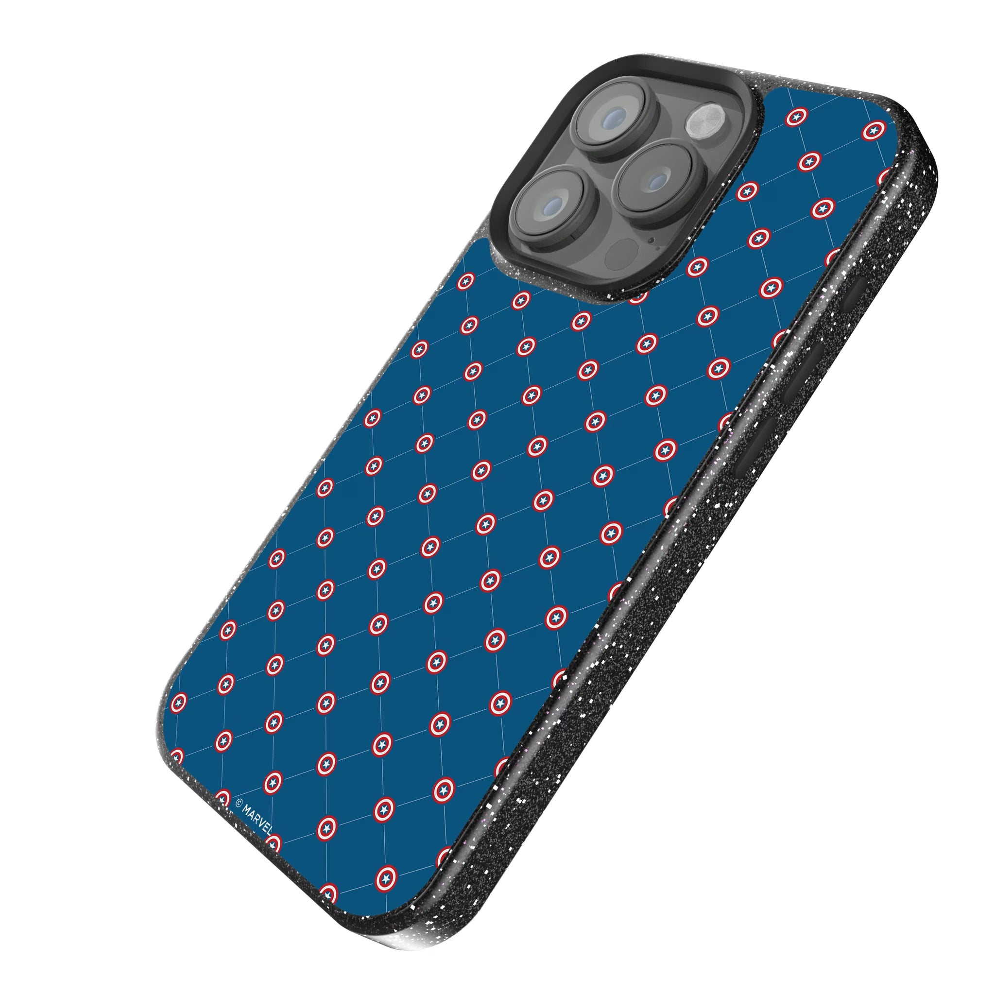 Marvel Avengers Captain America Pattern iPhone Bling Phone Case for Apple iPhone - Isometric View