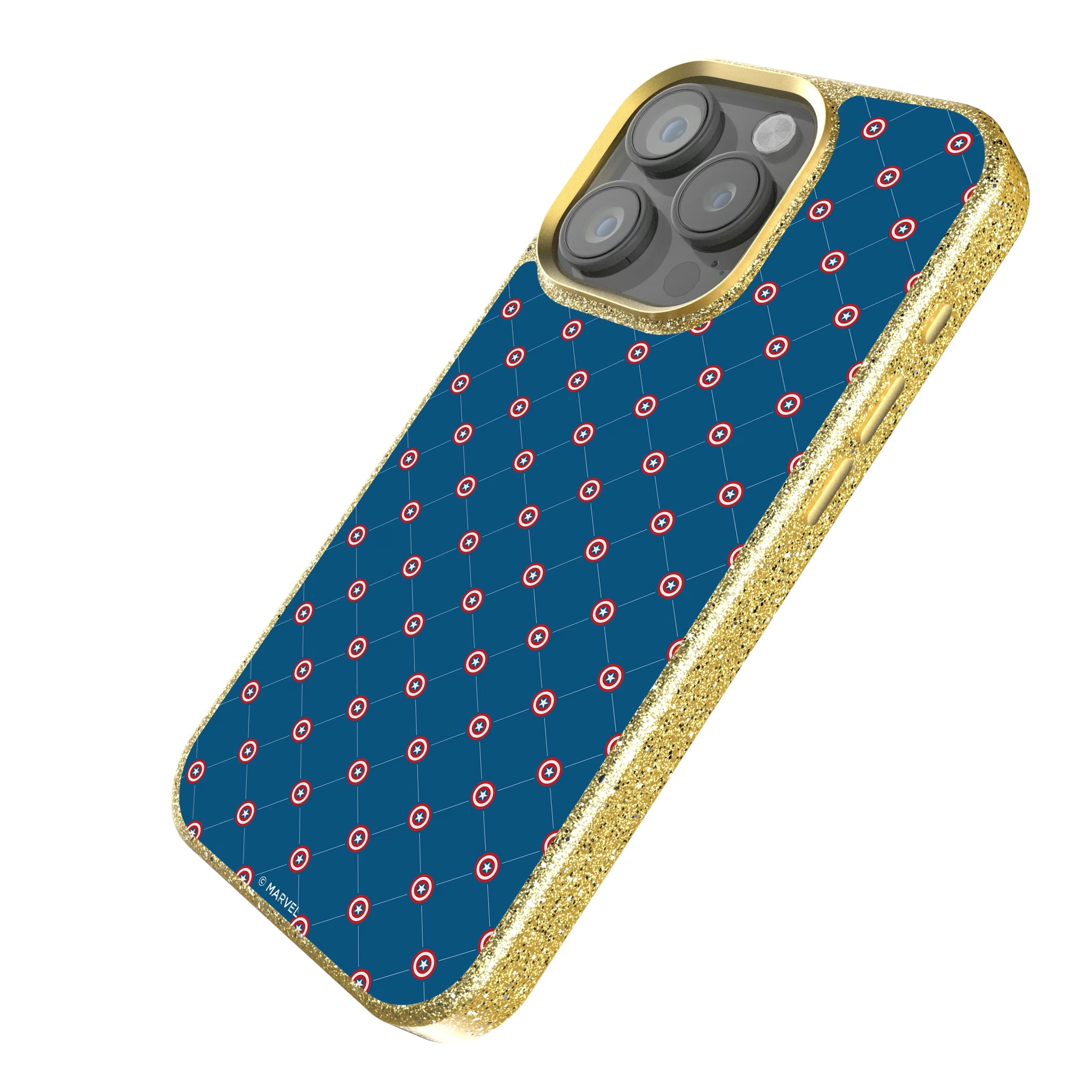Marvel Avengers Captain America Pattern iPhone Bling Phone Case for Apple iPhone - Isometric View