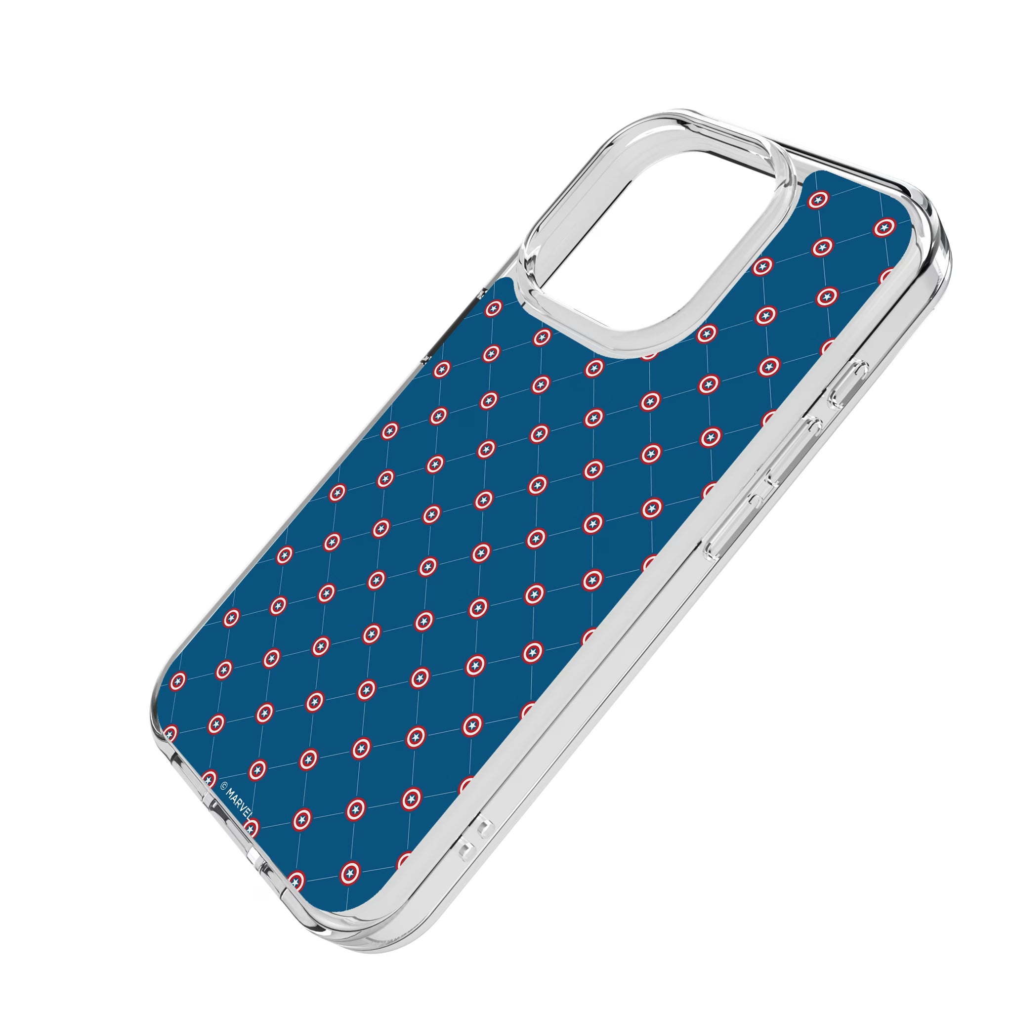 Marvel Avengers Captain America Pattern iPhone Clear Phone Case for Apple iPhone - Isometric View