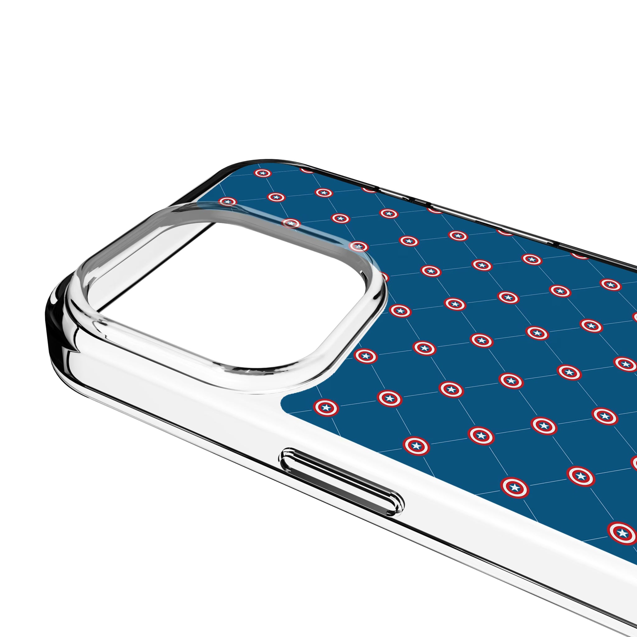 Marvel Avengers Captain America Pattern iPhone Clear Phone Case for Apple iPhone - Detail