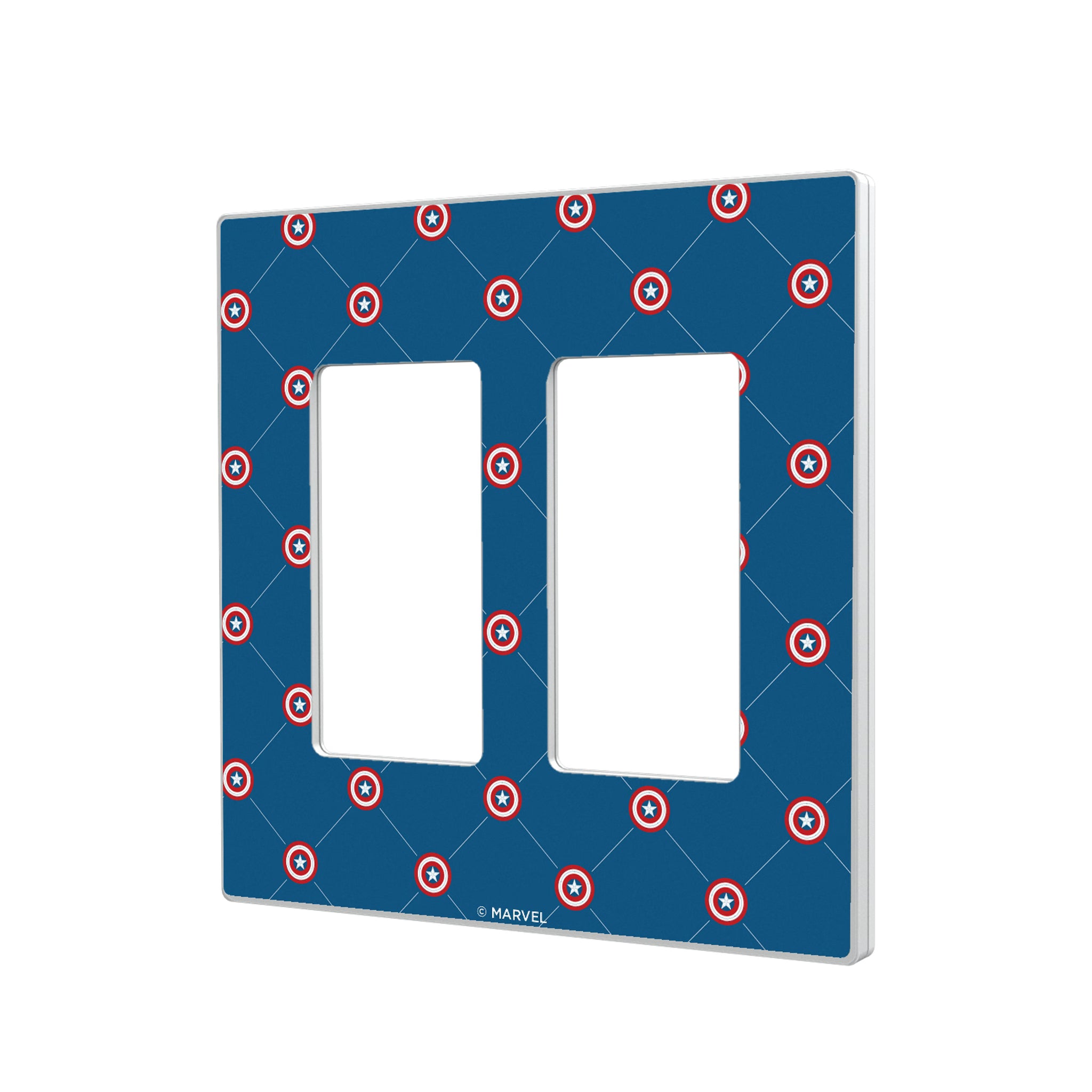 Marvel Avengers Captain America Pattern Hidden-Screw Light Switch Plate#Style_Double Rocker