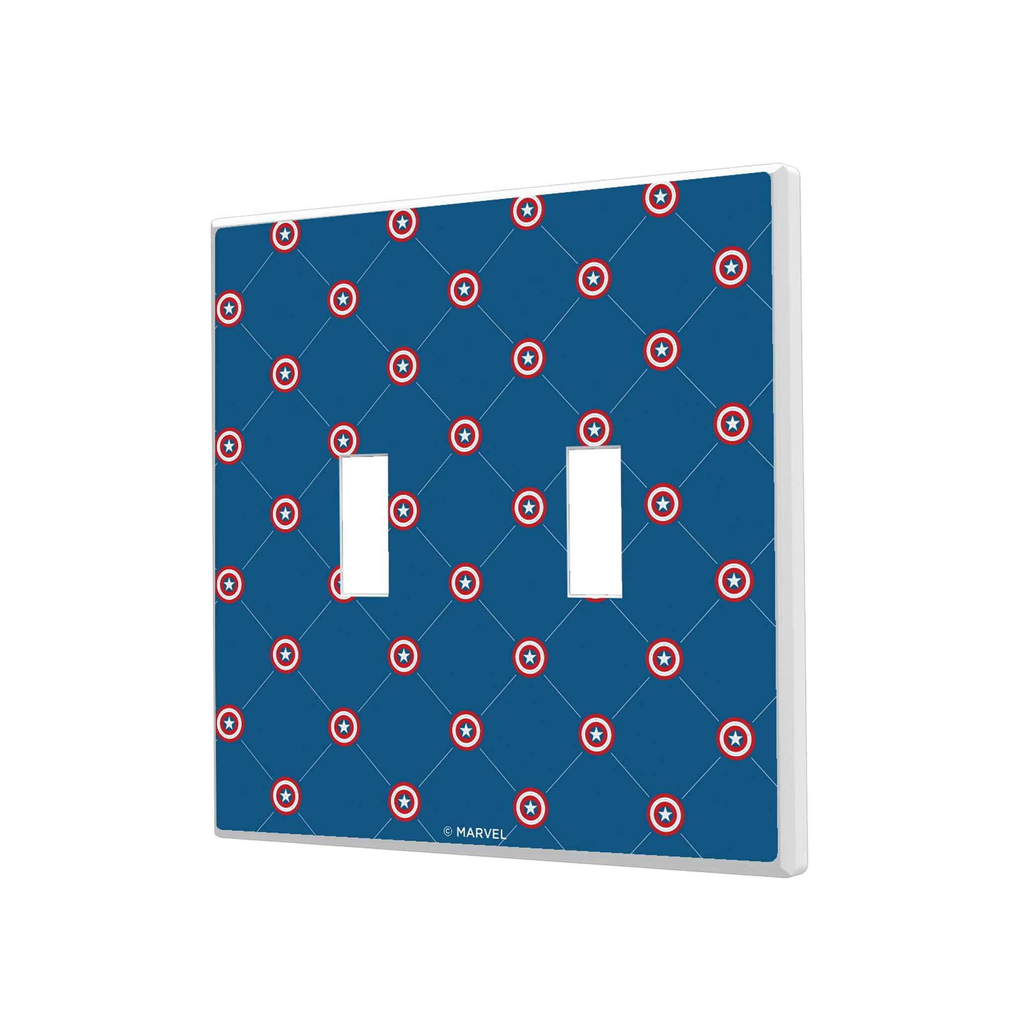 Marvel Avengers Captain America Pattern Hidden-Screw Light Switch Plate#Style_Double Toggle