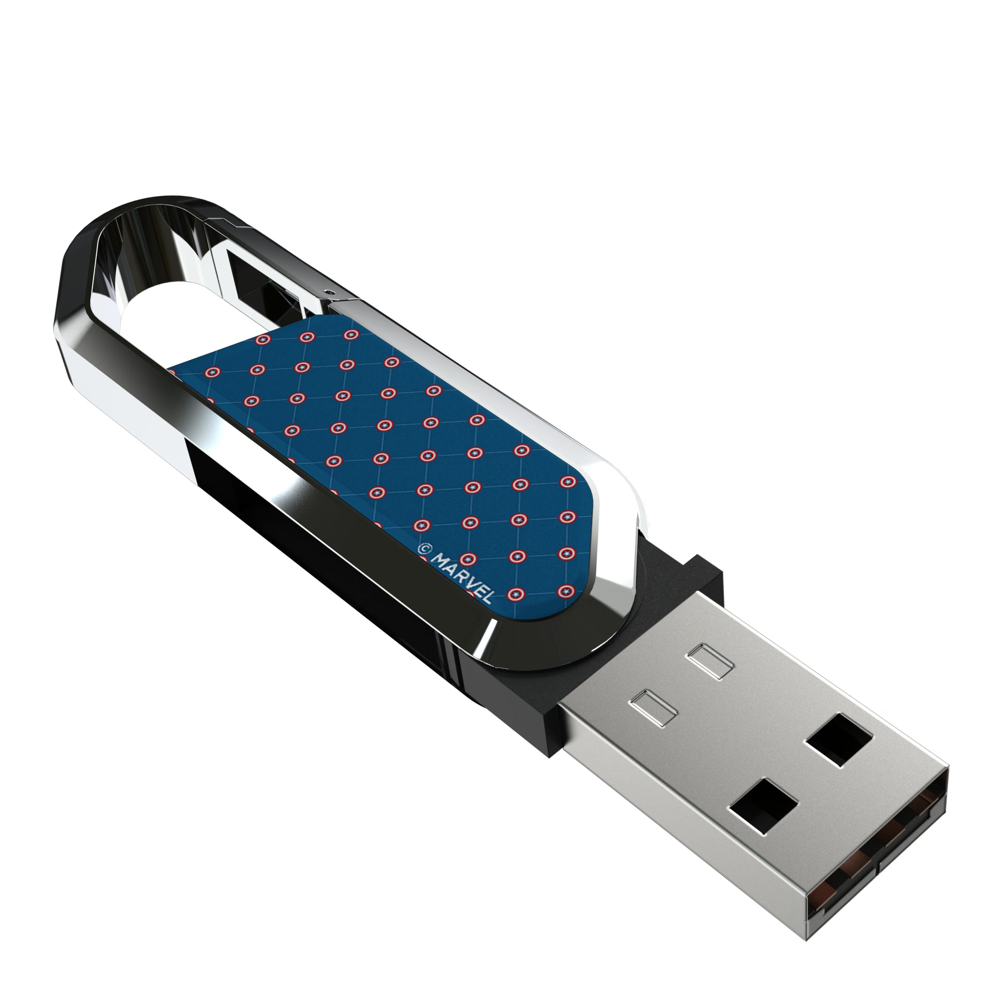 Marvel Avengers Captain America Pattern USB 64GB Clip Style Flash Drive