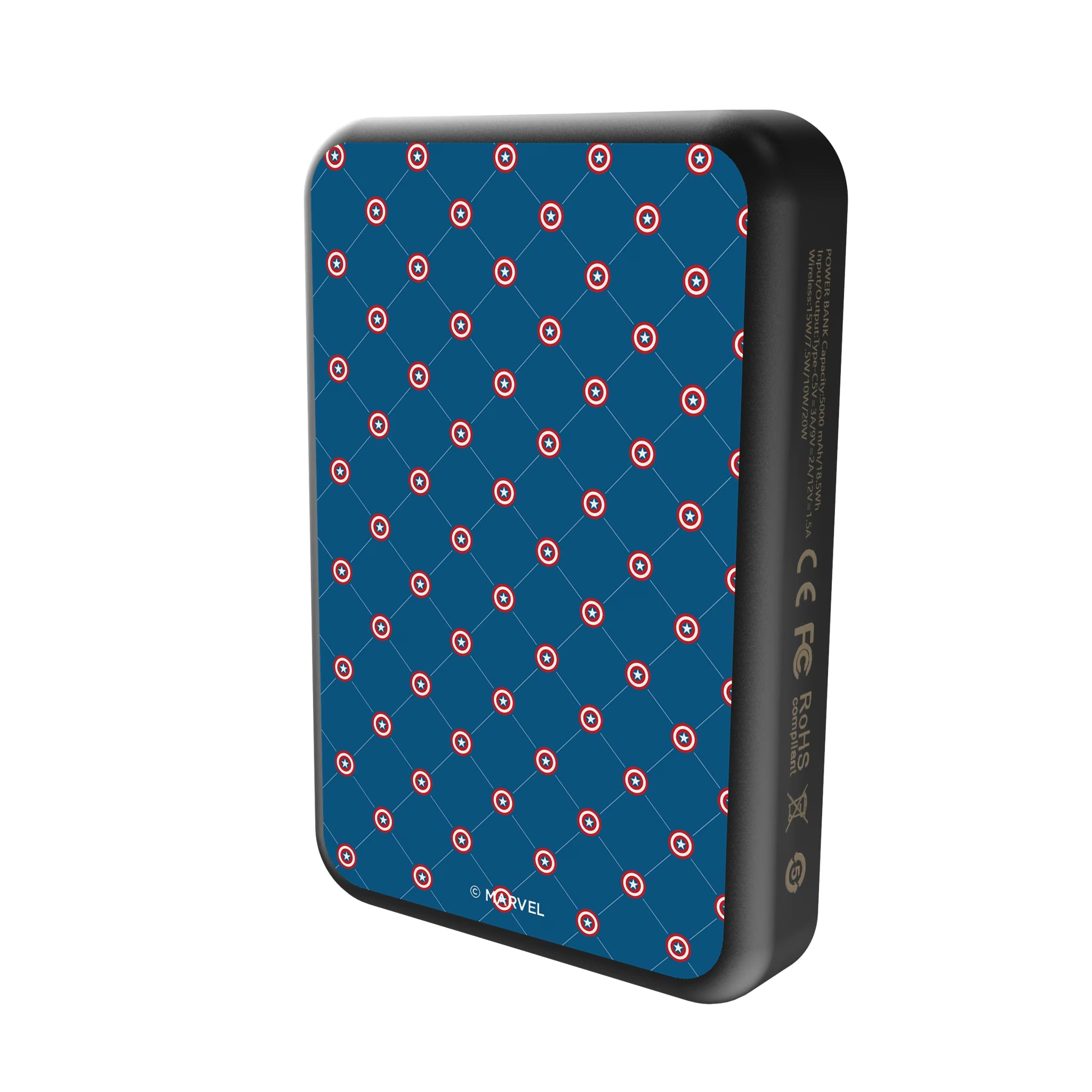 Marvel Avengers Captain America Pattern Wireless Mag Power Bank