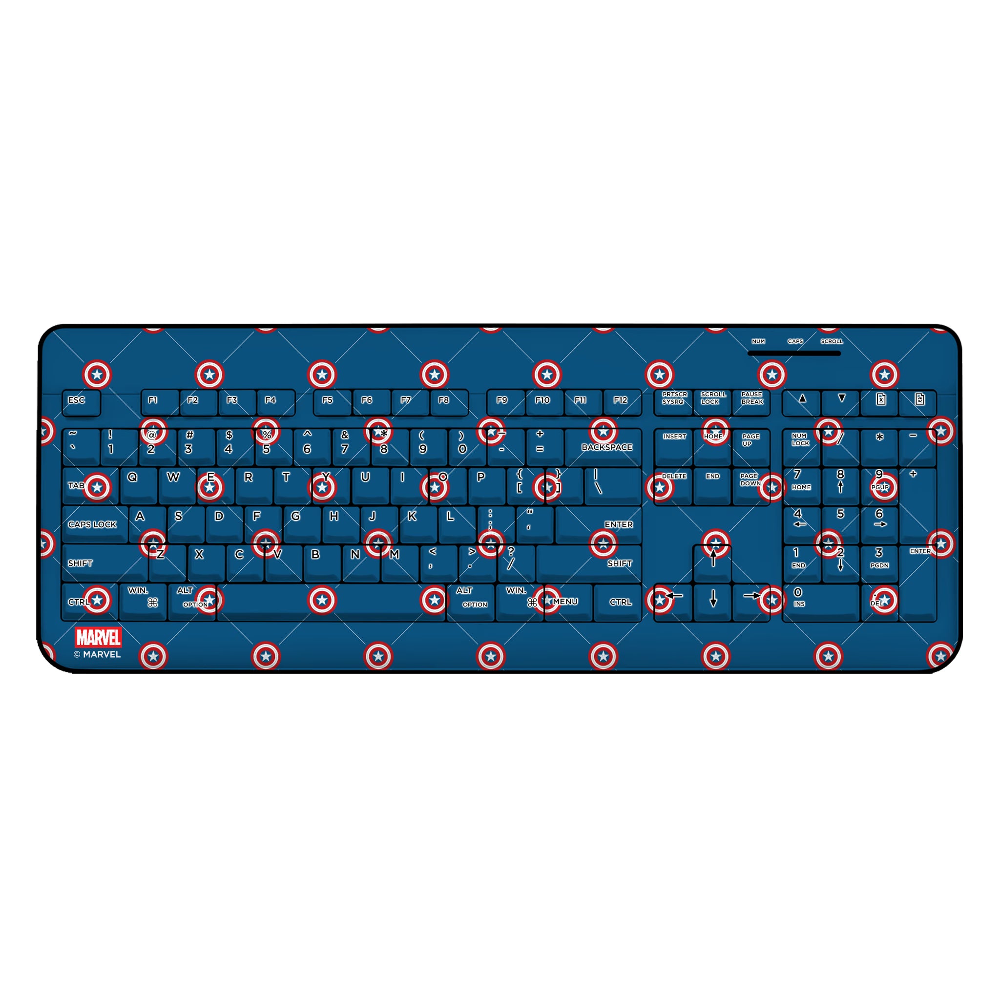 Marvel Avengers Captain America Pattern Wireless USB Keyboard