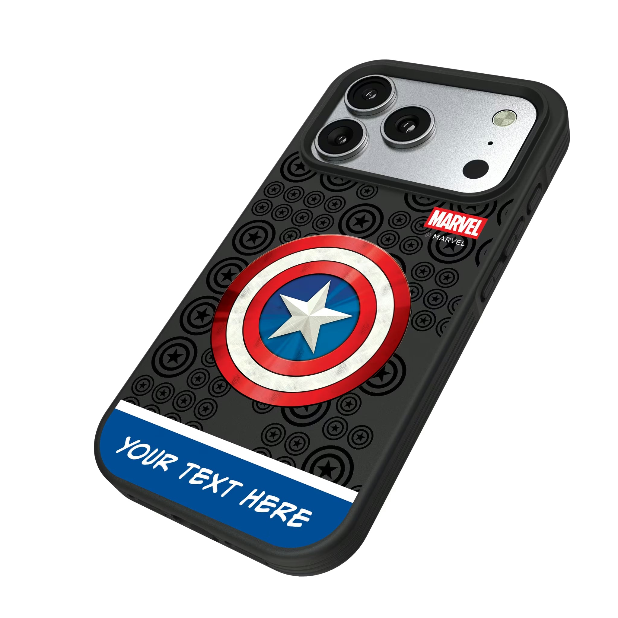 Marvel Avengers Captain America Personalized Sigil
 iPhone Bump Phone Case for Apple iPhone - Isometric View#Device_iPhone 17 Pro