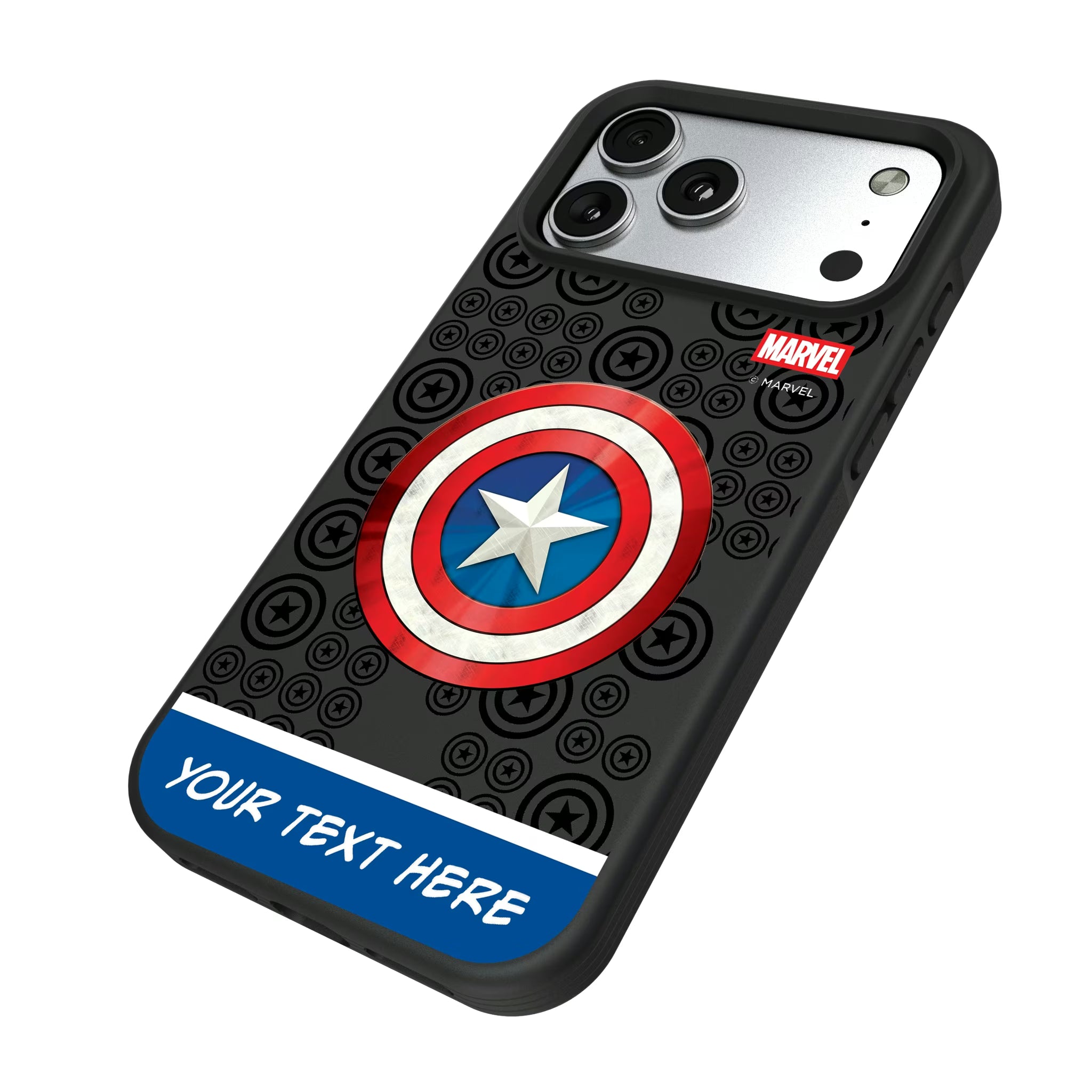 Marvel Avengers Captain America Personalized Sigil
 iPhone Bump Phone Case for Apple iPhone - Isometric View#Device_iPhone 17 Pro Max