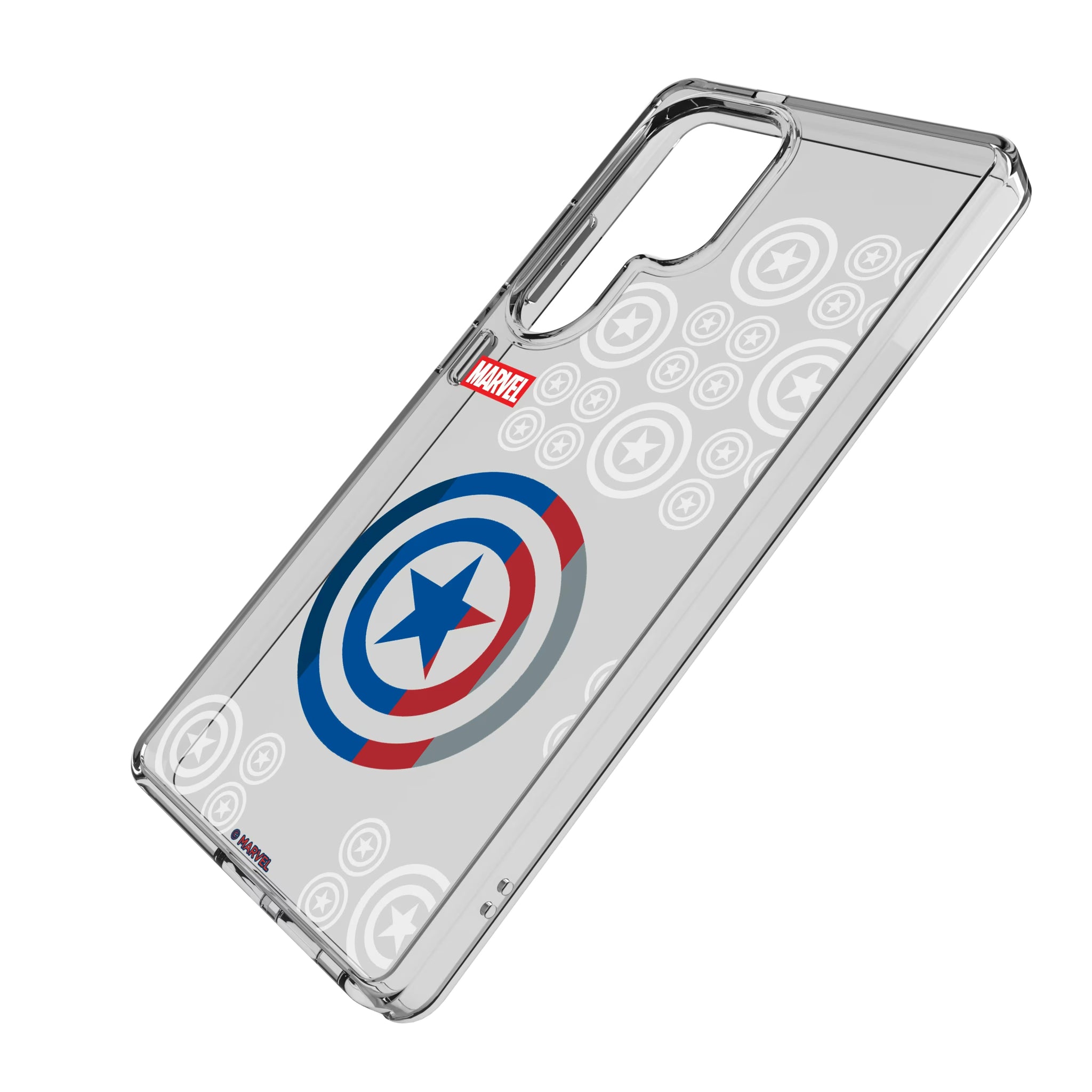 Marvel Avengers Captain America Sigil Galaxy Clear Phone Case for Samsung Galaxy - Isometric View