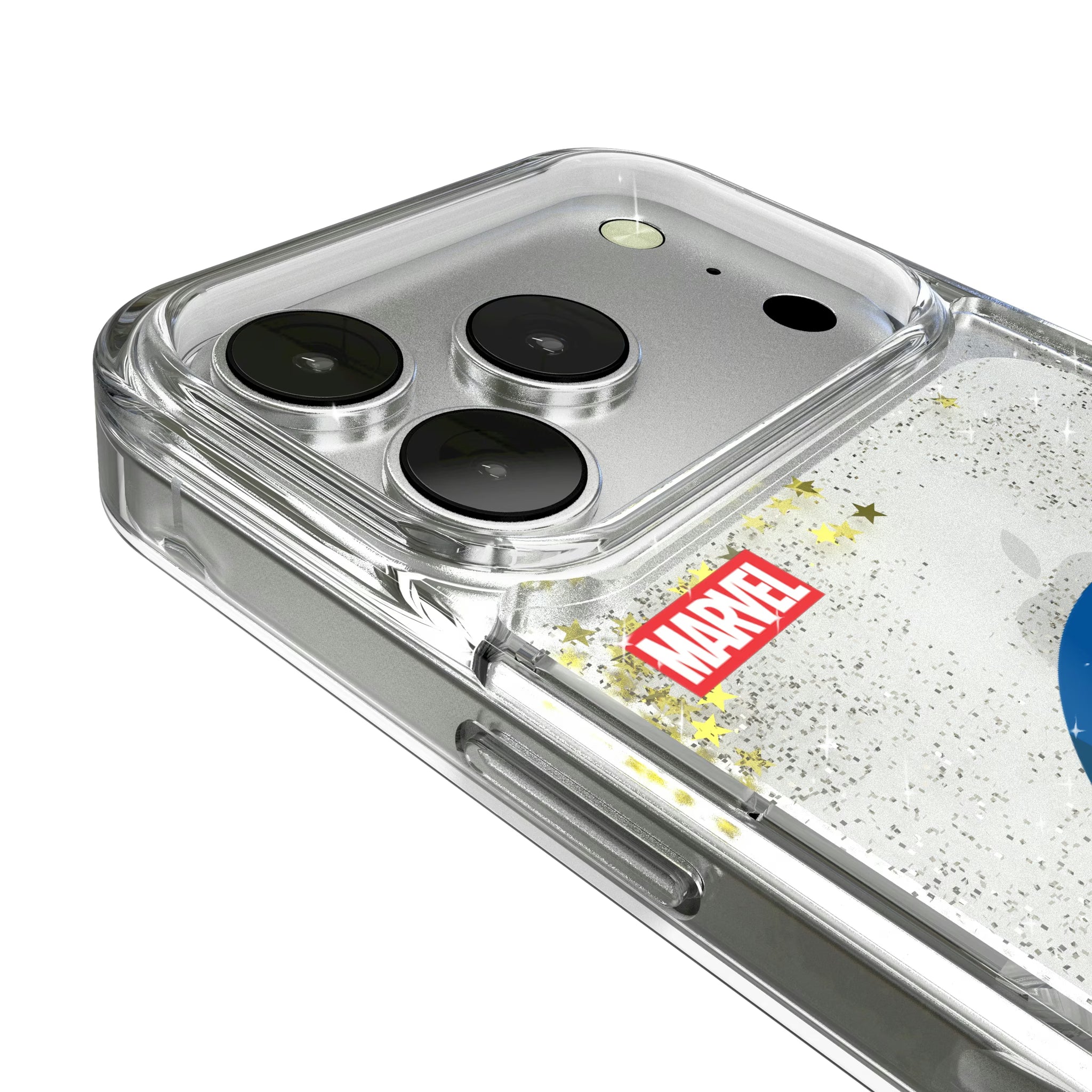 Marvel Avengers Captain America Sigil iPhone Glitter Phone Case for Apple iPhone - Detail#Device_iPhone 16 Pro