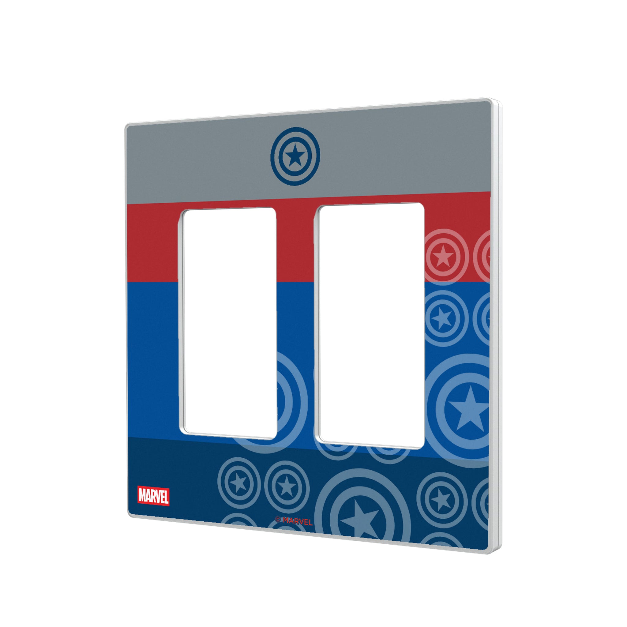 Marvel Avengers Captain America Sigil Hidden-Screw Light Switch Plate#Style_Double Rocker