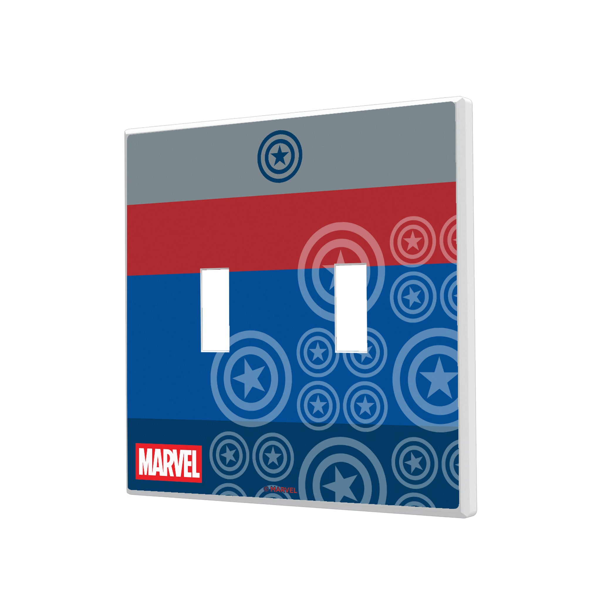 Marvel Avengers Captain America Sigil Hidden-Screw Light Switch Plate#Style_Double Toggle