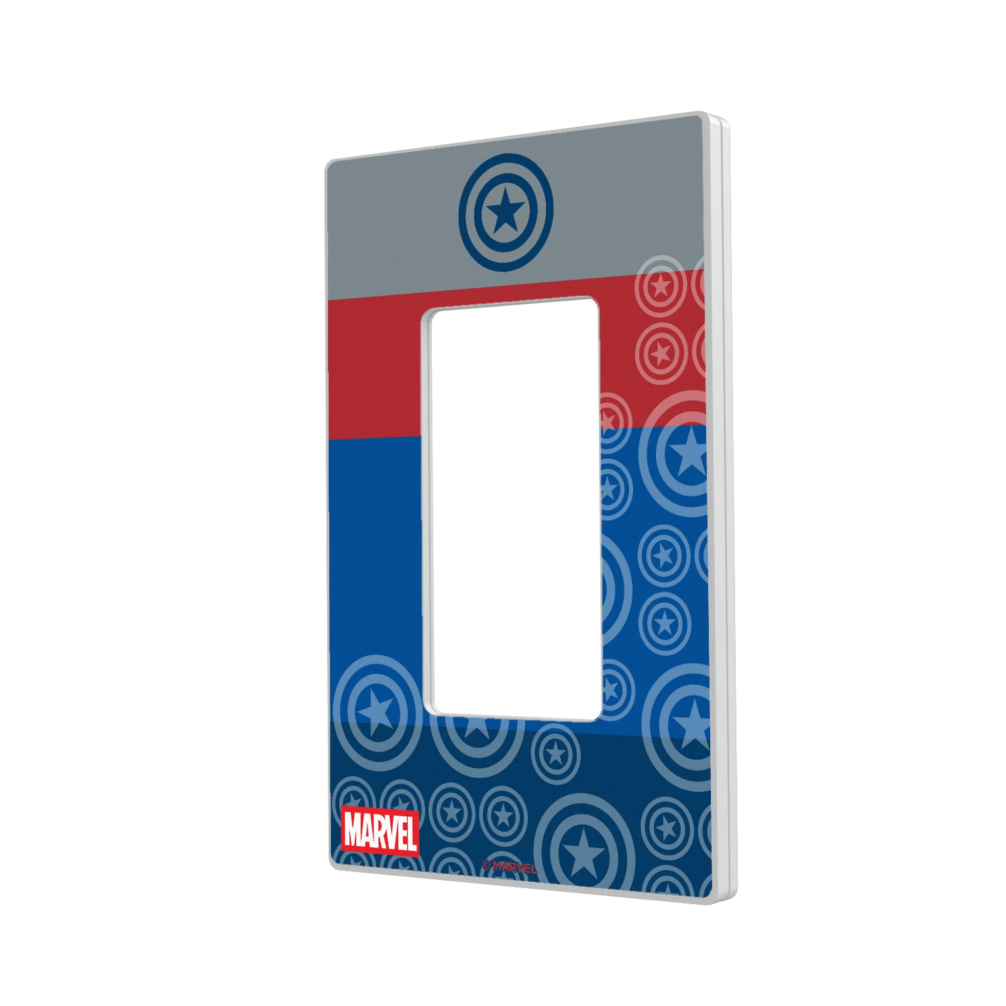 Marvel Avengers Captain America Sigil Hidden-Screw Light Switch Plate#Style_Single Rocker