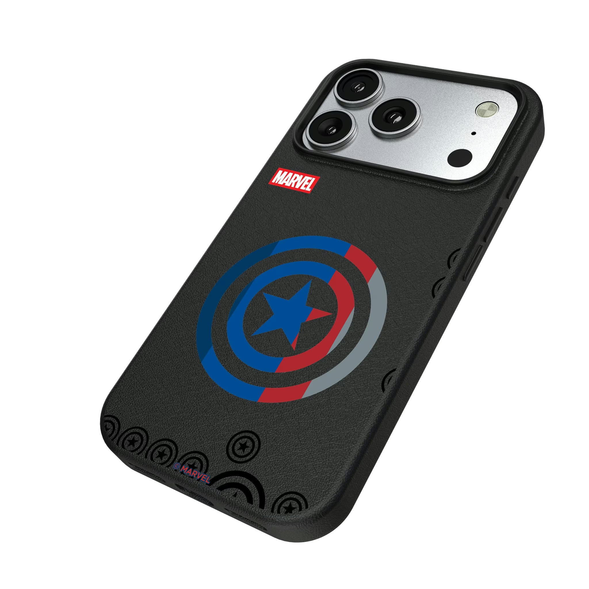 Marvel Avengers Captain America Sigil iPhone MagSafe Compatible Phone Case for Apple iPhone - Isometric View#Device_iPhone 17 Pro