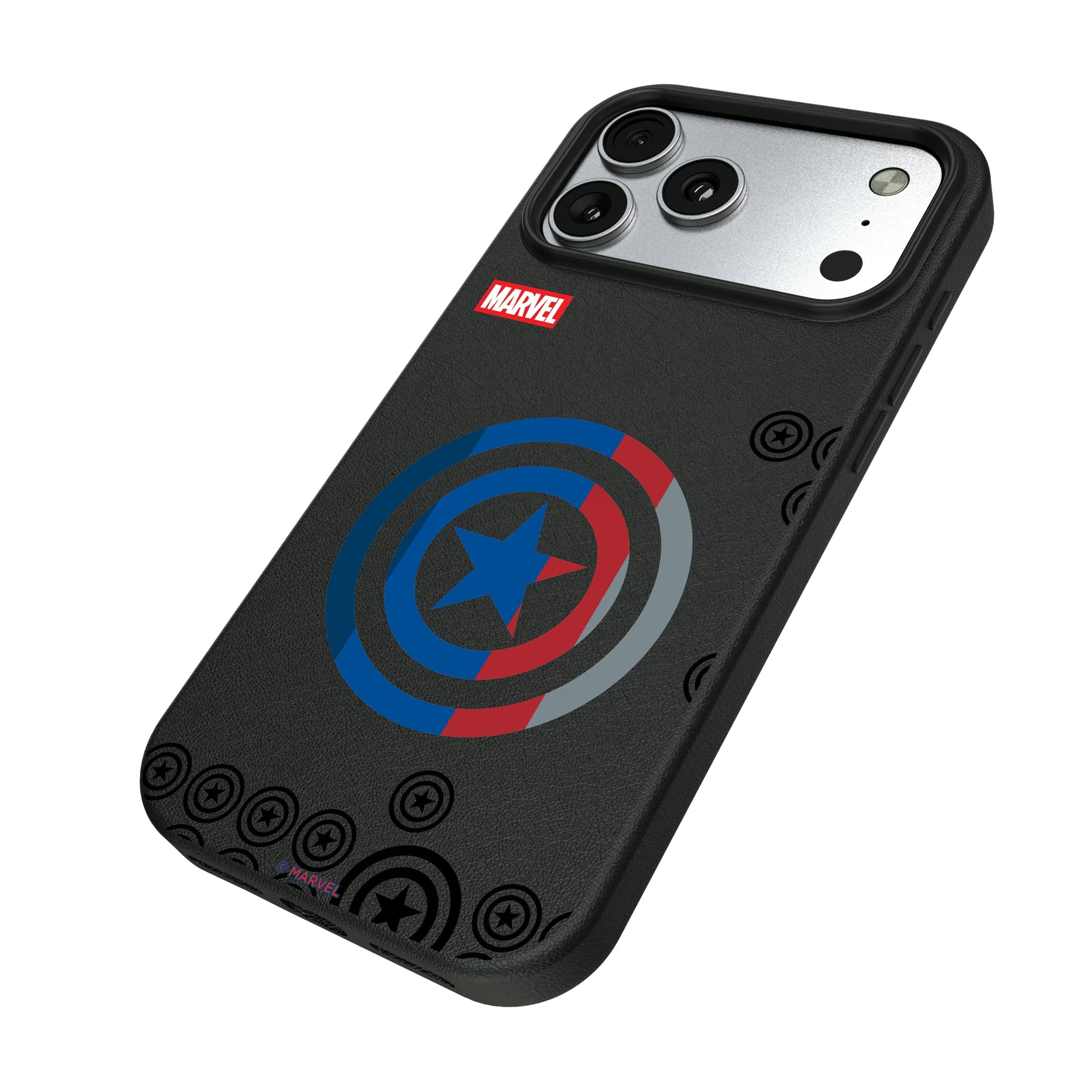 Marvel Avengers Captain America Sigil iPhone MagSafe Compatible Phone Case for Apple iPhone - Isometric View#Device_iPhone 17 Pro Max