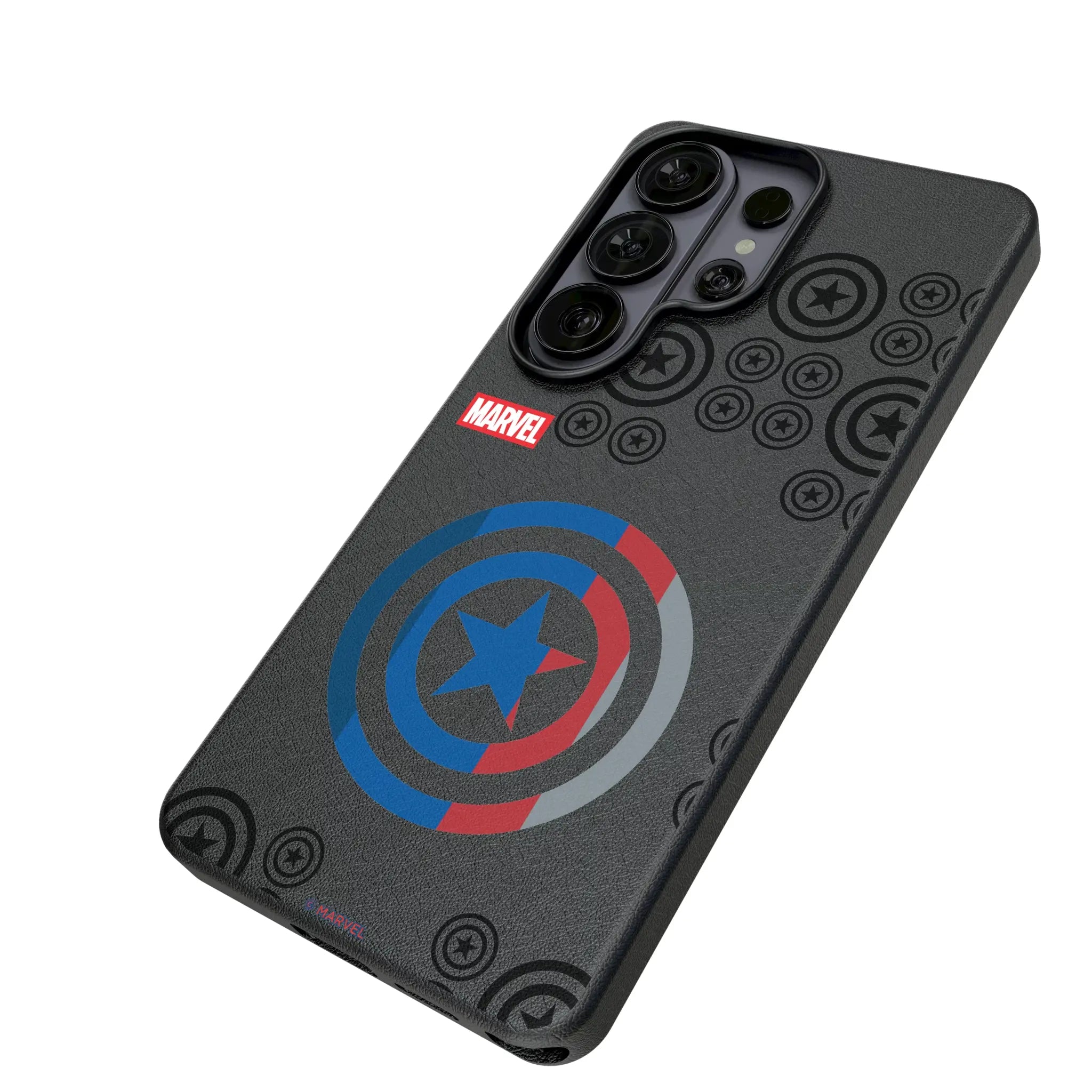 Marvel Avengers Captain America Sigil Galaxy MagSafe Compatible Phone Case for Samsung Galaxy - Isometric View#Device_Galaxy S26 Ultra