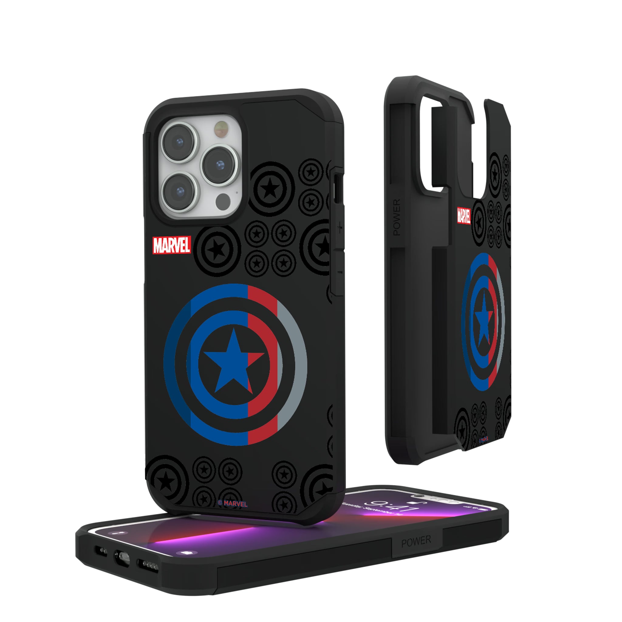 Marvel Avengers Captain America Sigil iPhone Rugged Phone Case for Apple iPhone#Device_iPhone 13 Pro