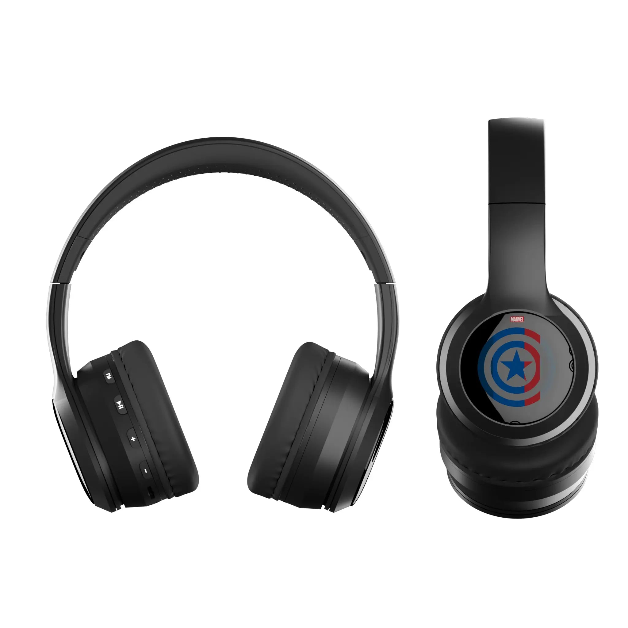 Marvel Avengers Captain America Sigil Wireless Over-Ear BT Headphones With Case