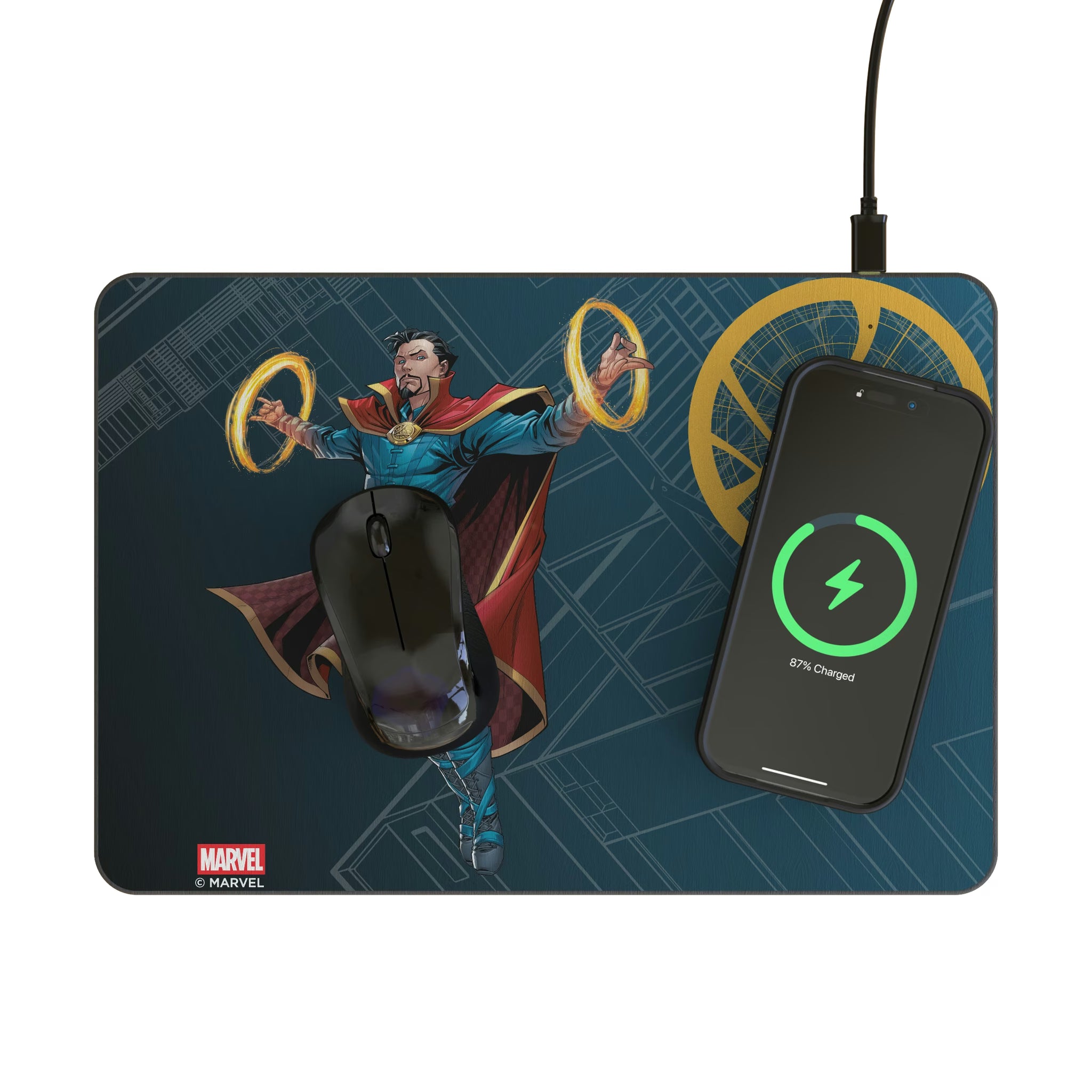 Marvel Avengers Doctor Strange MechLine 15-Watt Wireless Charger and Mouse Pad - Lifestyle