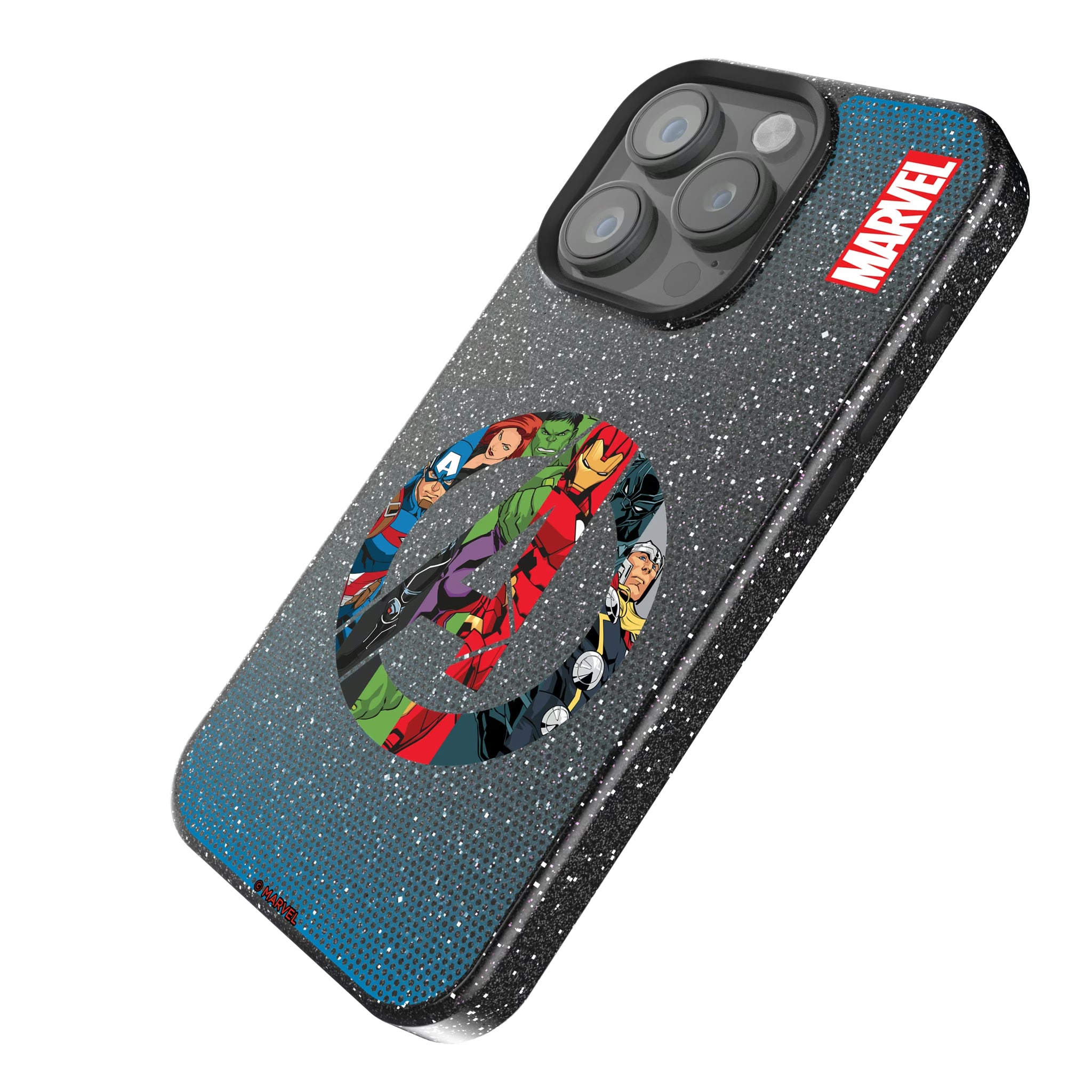 Marvel Avengers Grid iPhone Bling Phone Case for Apple iPhone - Isometric View