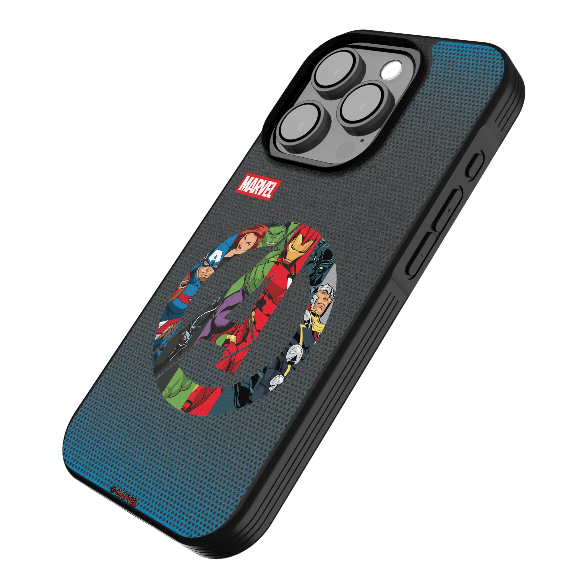 Marvel Avengers Grid iPhone Bump Phone Case for Apple iPhone - Isometric View