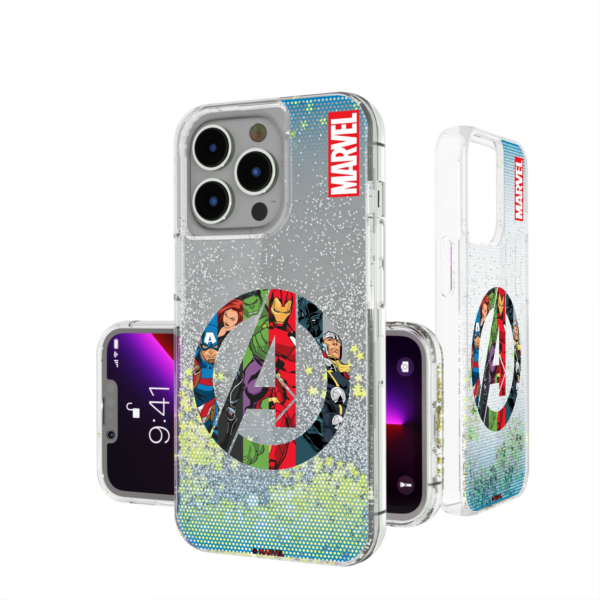 Marvel Avengers Grid iPhone Glitter Phone Case for Apple iPhone
