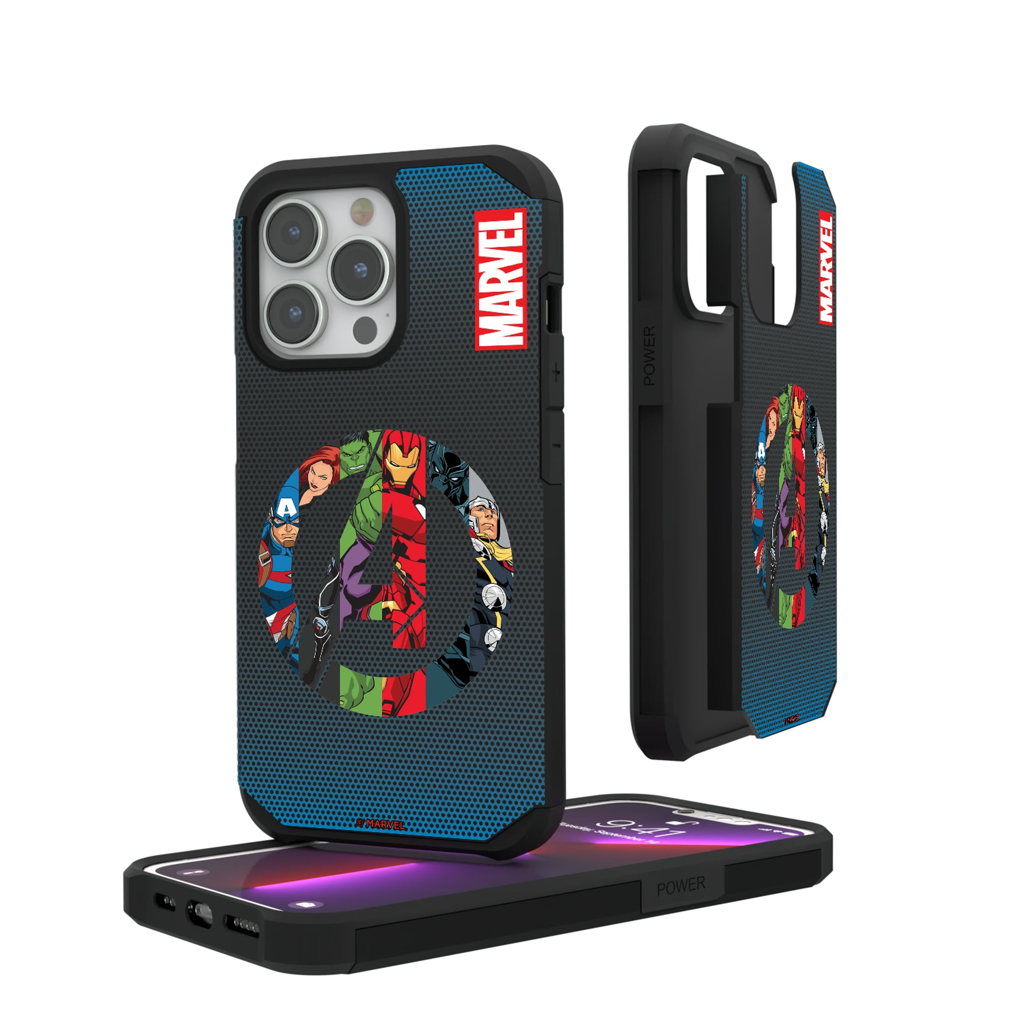 Marvel Avengers Grid iPhone Rugged Phone Case for Apple iPhone#Device_iPhone 13 Pro