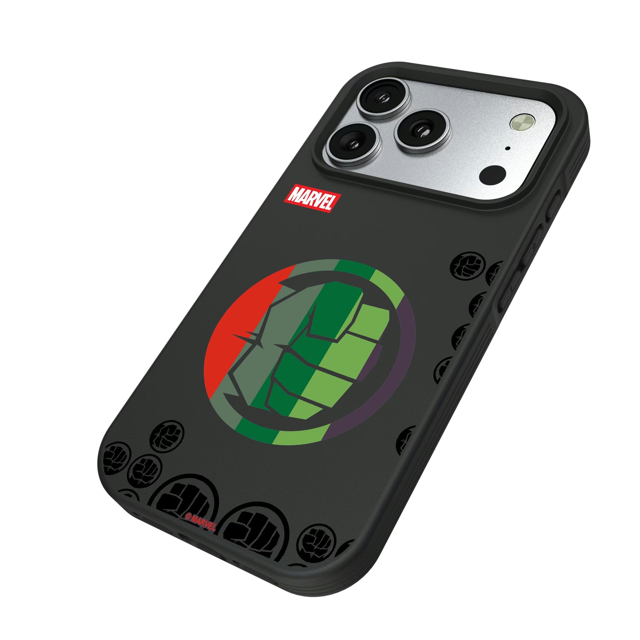 Marvel Avengers Hulk Sigil iPhone Bump Phone Case for Apple iPhone - Isometric View#Device_iPhone 17 Pro