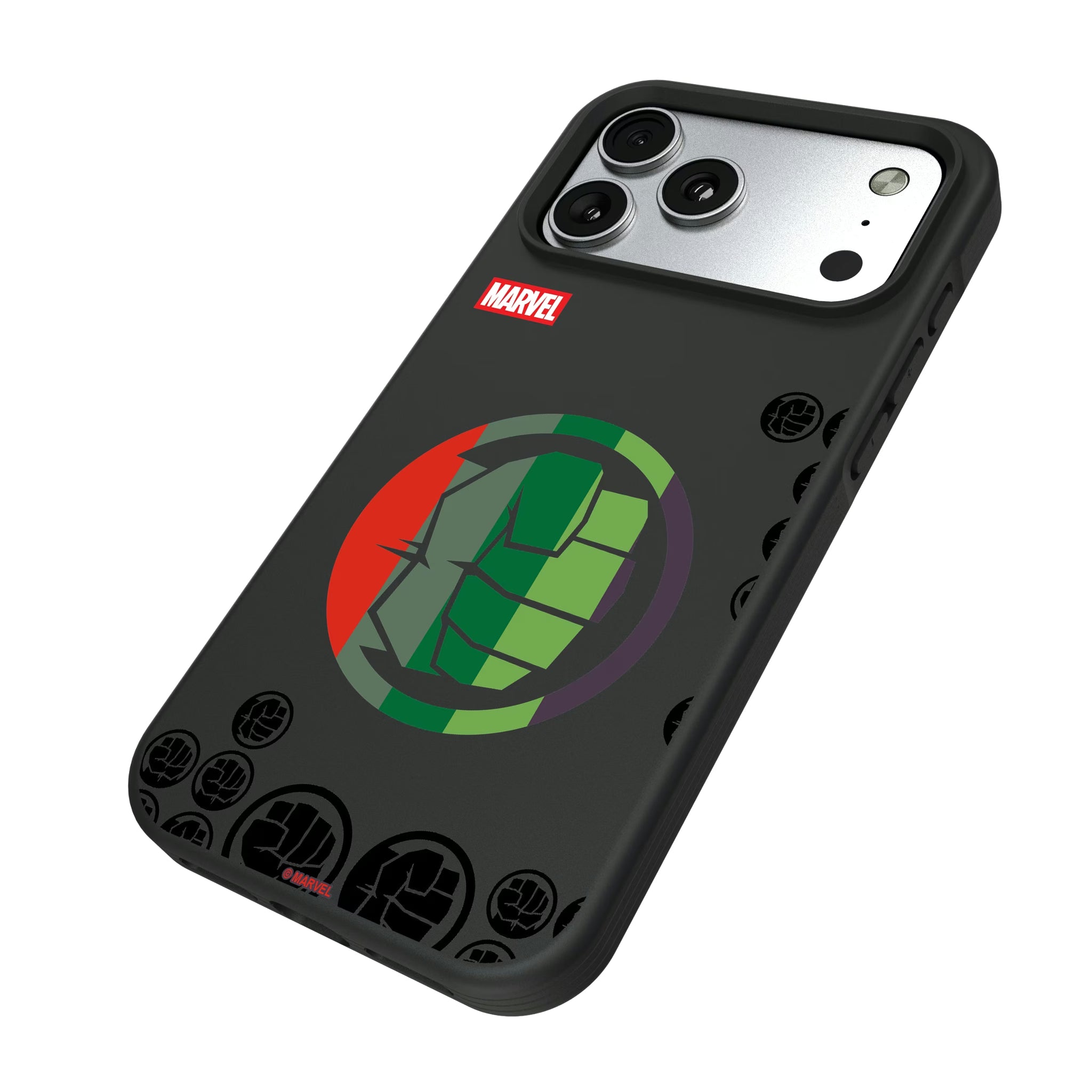 Marvel Avengers Hulk Sigil iPhone Bump Phone Case for Apple iPhone - Isometric View#Device_iPhone 17 Pro Max