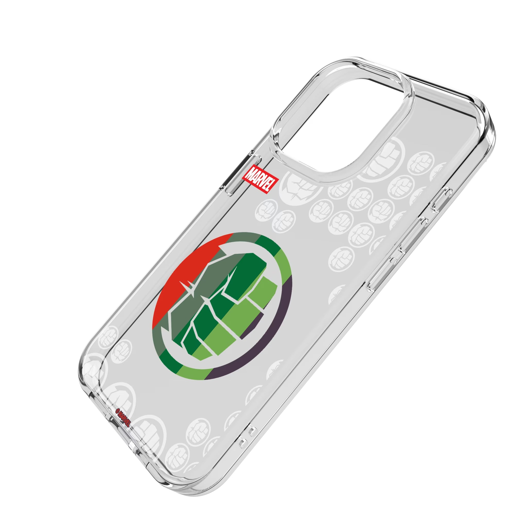 Marvel Avengers Hulk Sigil iPhone Clear Phone Case for Apple iPhone - Isometric View